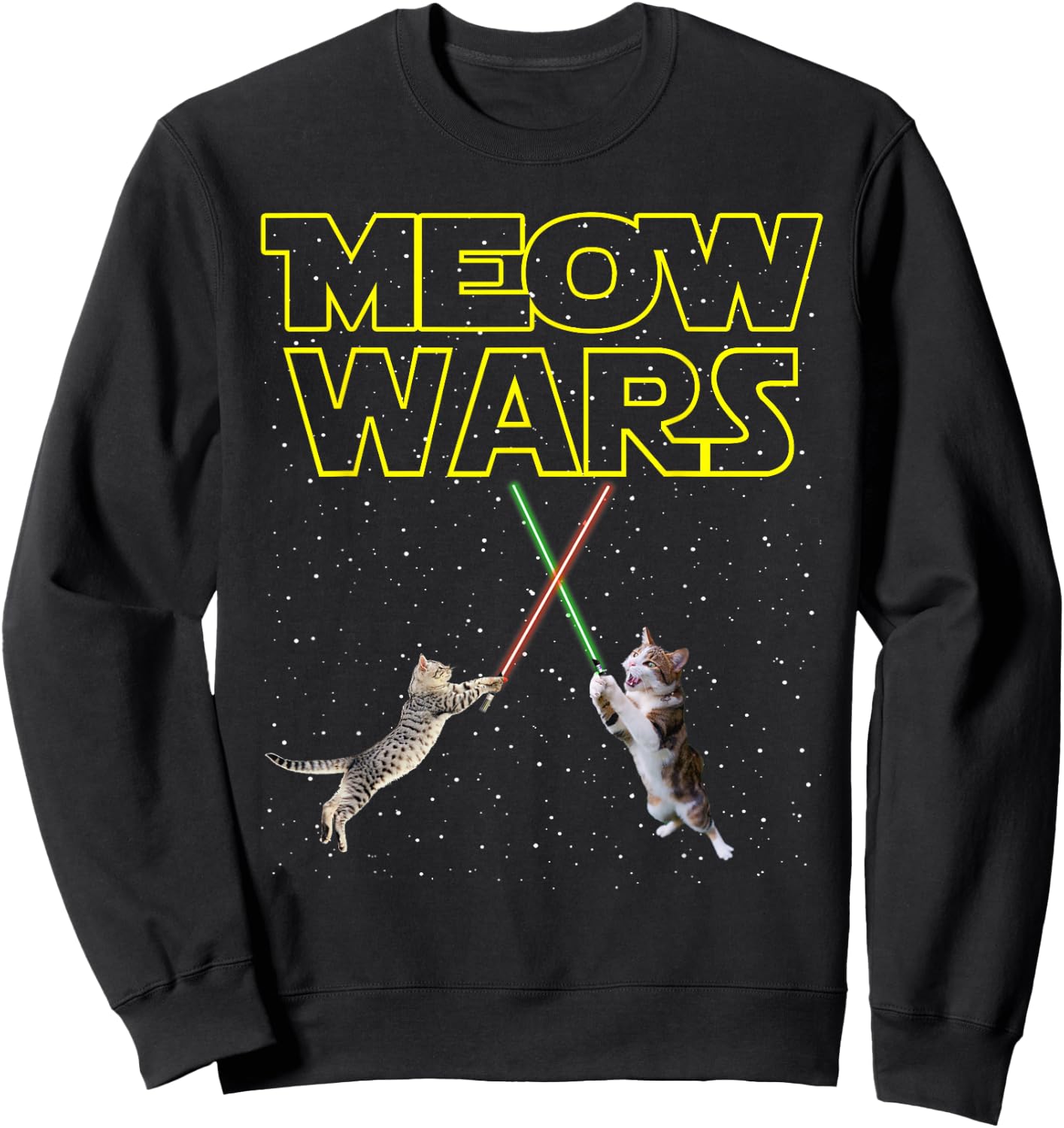 Meow Wars Cat - Funny Gifts For Cats Lovers Sweatshirt - Sweatshirt | Black