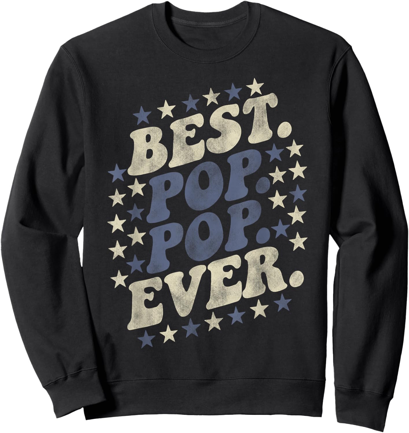 Best Pop-Pop Ever Grandpa Vintage American Flag Fathers Day Sweatshirt - Sweatshirt | Black