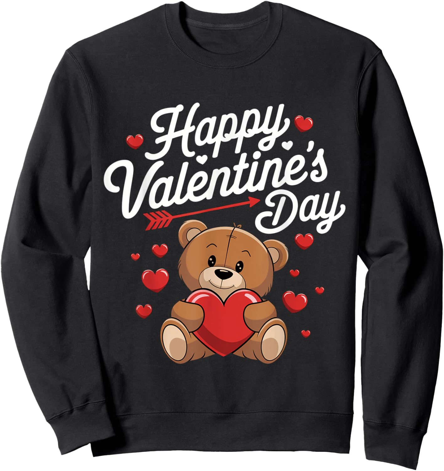 Happy Valentines Day Shirts Women Cute Valentine Sweatshirt - Sweatshirt | Black