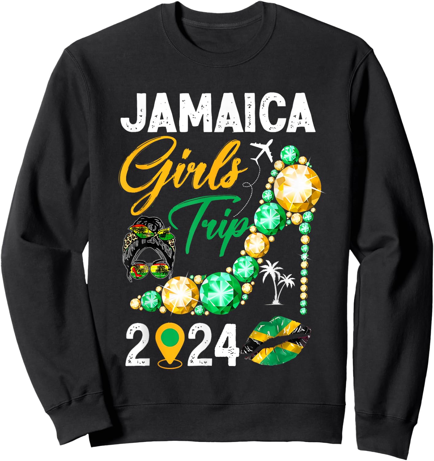 Girls Trip Jamaica 2024 Weekend Summer Vacation Trip Sweatshirt - Sweatshirt | Black
