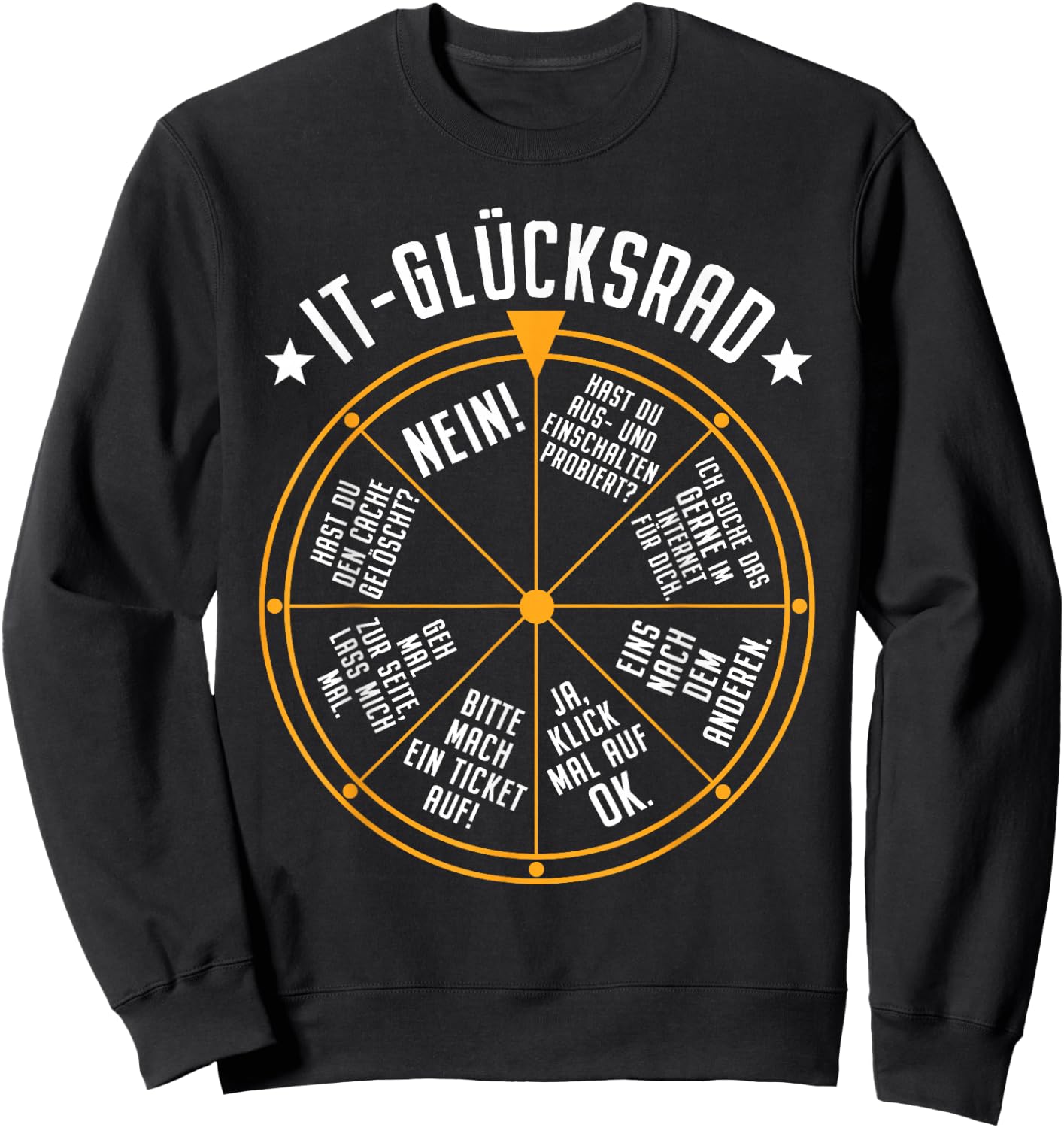IT Support Fortune Wheel Service Desk IT Helpdesk Data Centre Sweatshirt - Sweatshirt | Black