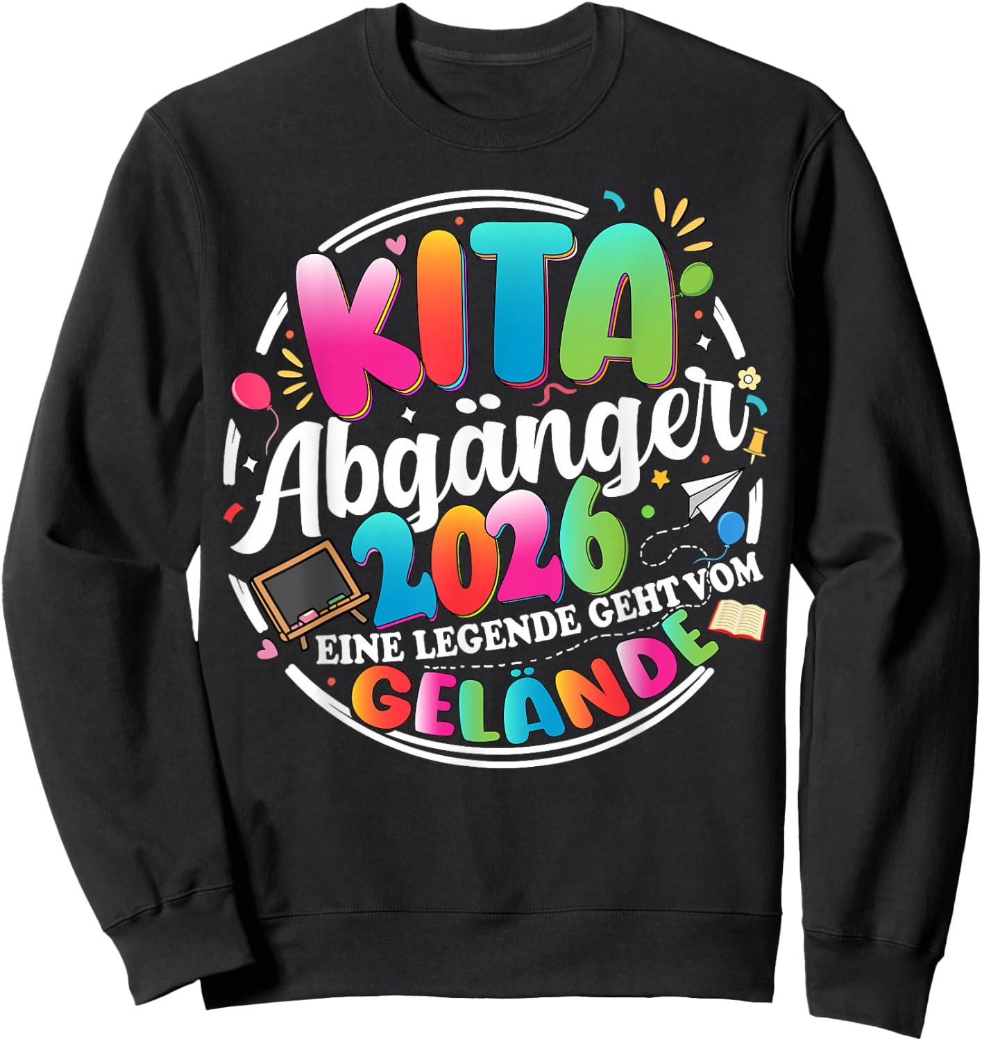 Kita abgänger 2026 Einschulung Schulkind Junge mädchen Sweatshirt - Sweatshirt | Black