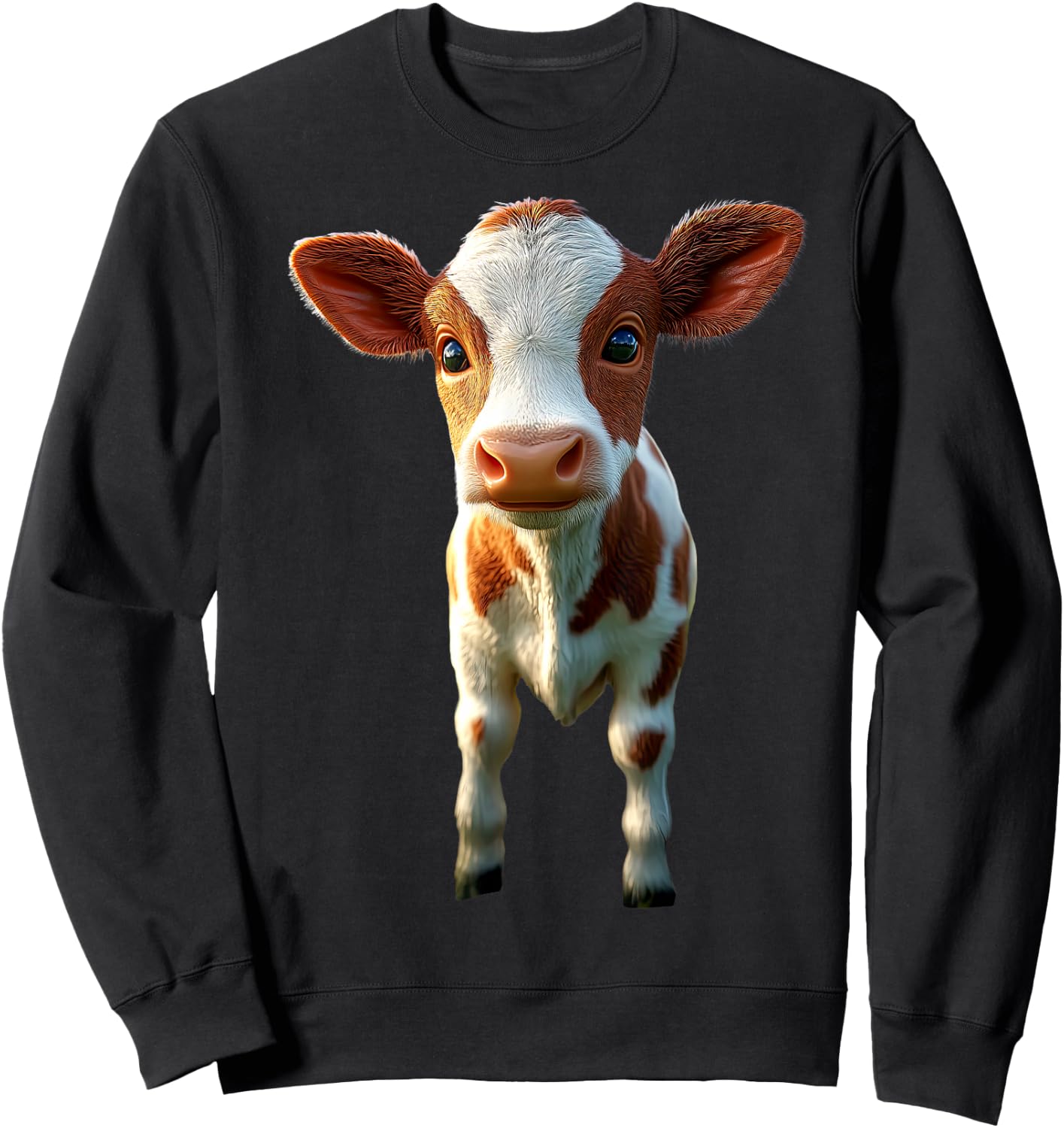 Cow Cattle Farmer Milk Vegan Calf Cows Farm Cute Cow Sweatshirt - Sweatshirt | Black