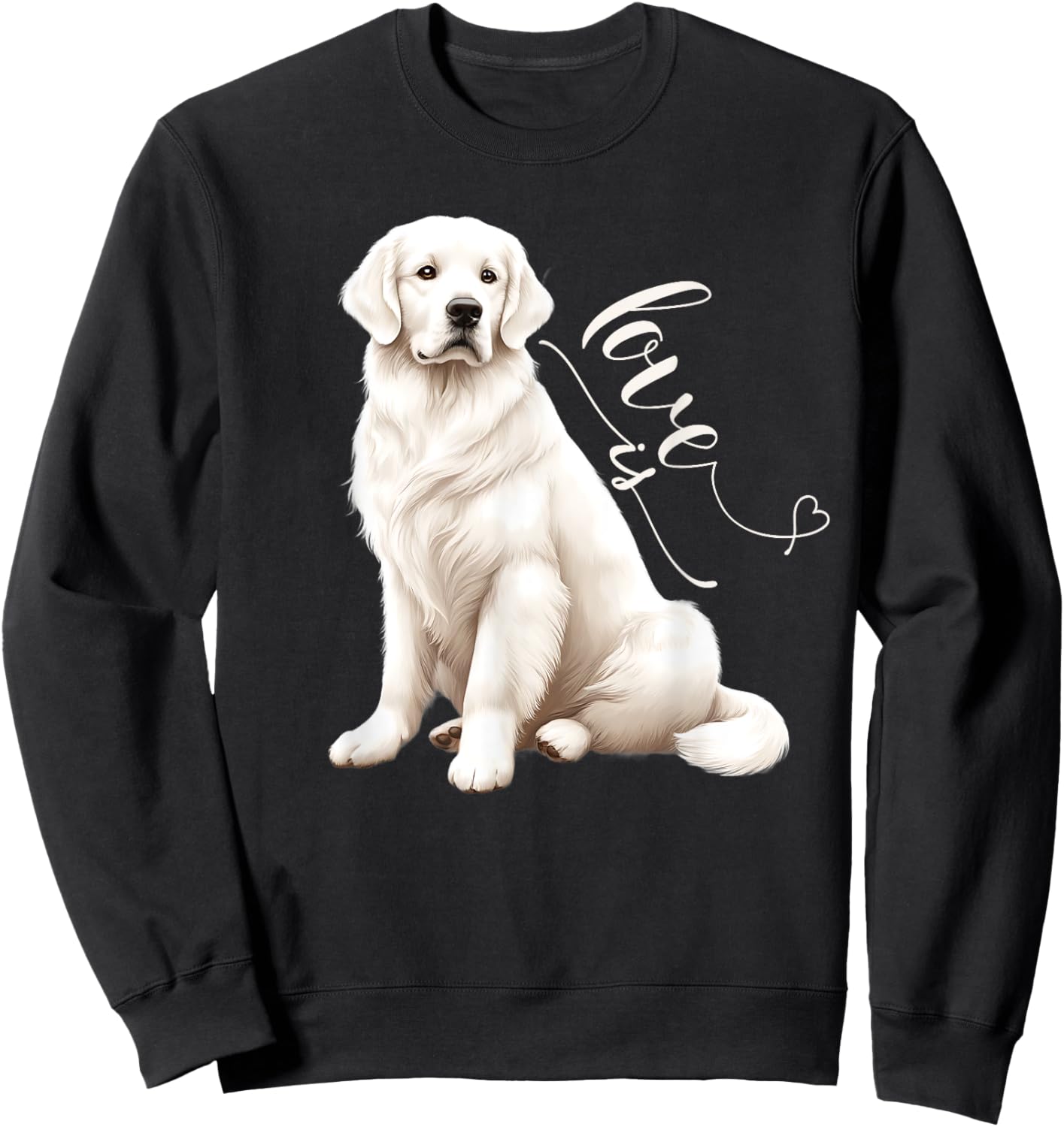 English Cream Golden Retriever Gifts, Cute White Puppy Love Sweatshirt - Sweatshirt | Black