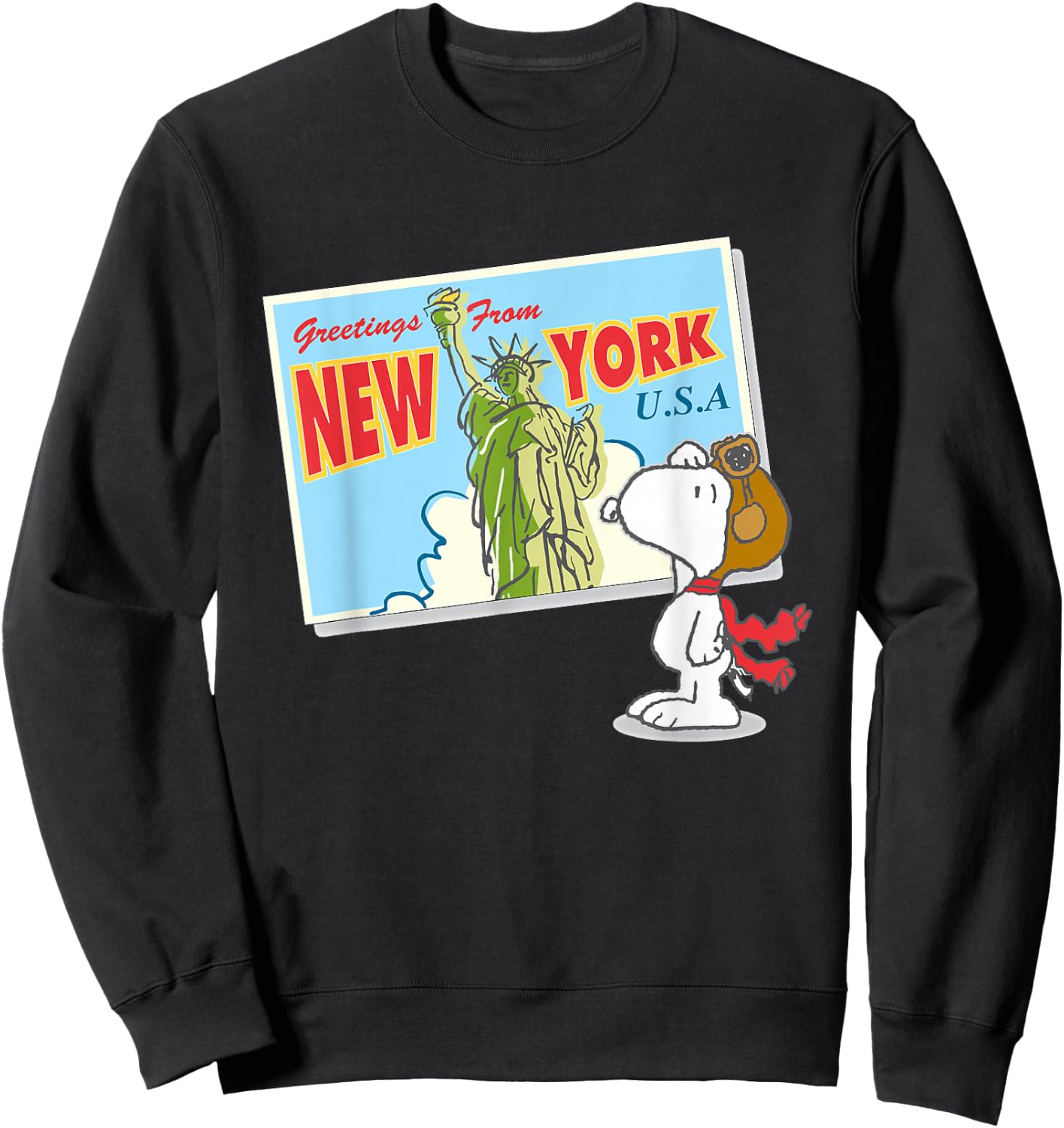 Peanuts Snoopy Carte postale New York Sweatshirt - Sweatshirt | Black