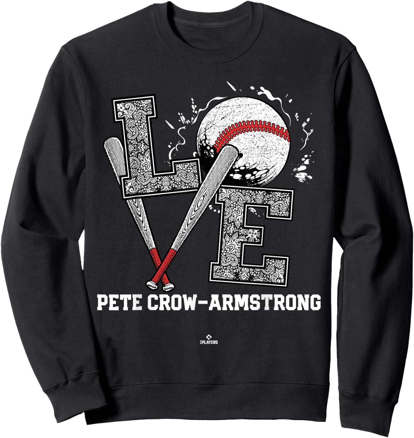 Distressed Baseball Love Pete Crow-Armstrong Chicago Sweatshirt - Sweatshirt | Black