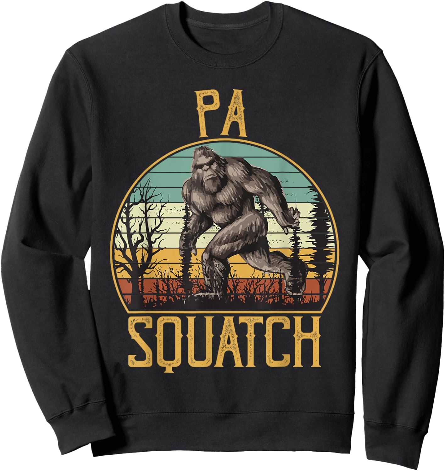 Pa Squatch Bigfoot Grandpa Sasquatch Family Matching Sweatshirt - Sweatshirt | Black