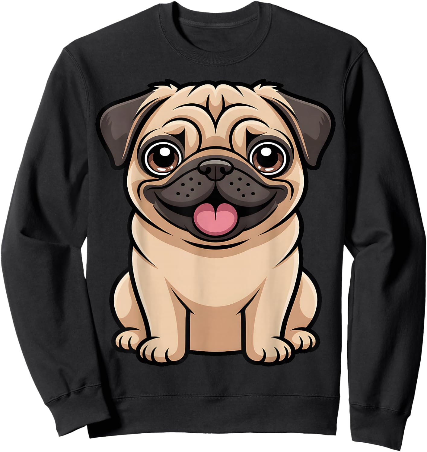 Cute Pug Lover Sweatshirt - Sweatshirt | Black