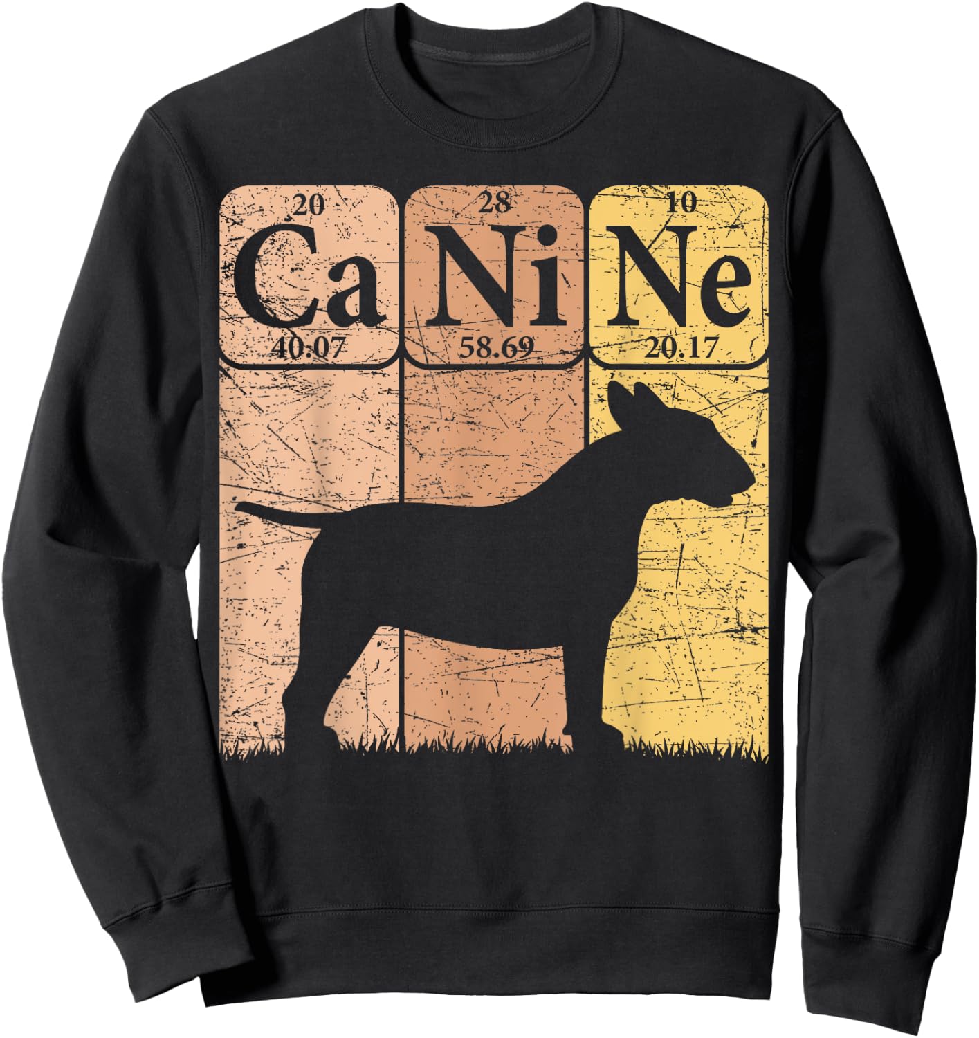 Bull Terrier Dog Periodic Table Elements Dog Lover Canine Sweatshirt - Sweatshirt | Black