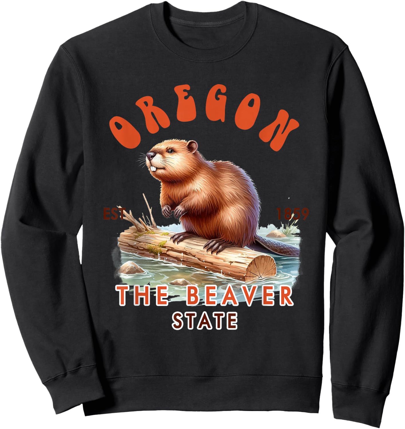 Oregon Travel The Beaver State Vacation Oregon State Beaver Sweatshirt - Sweatshirt | Black