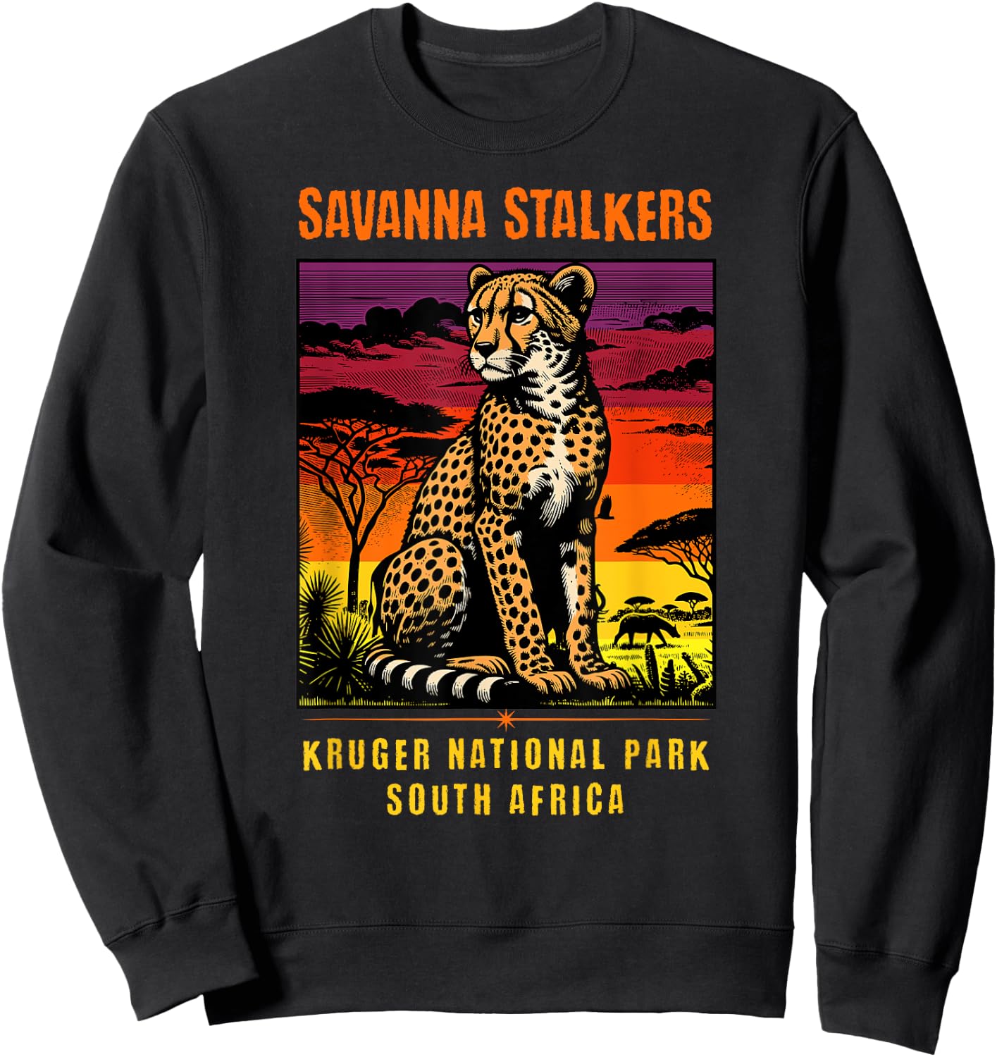 Cheetah Savanna Stalkers Kruger National Park South Africa Sweatshirt - Sweatshirt | Black