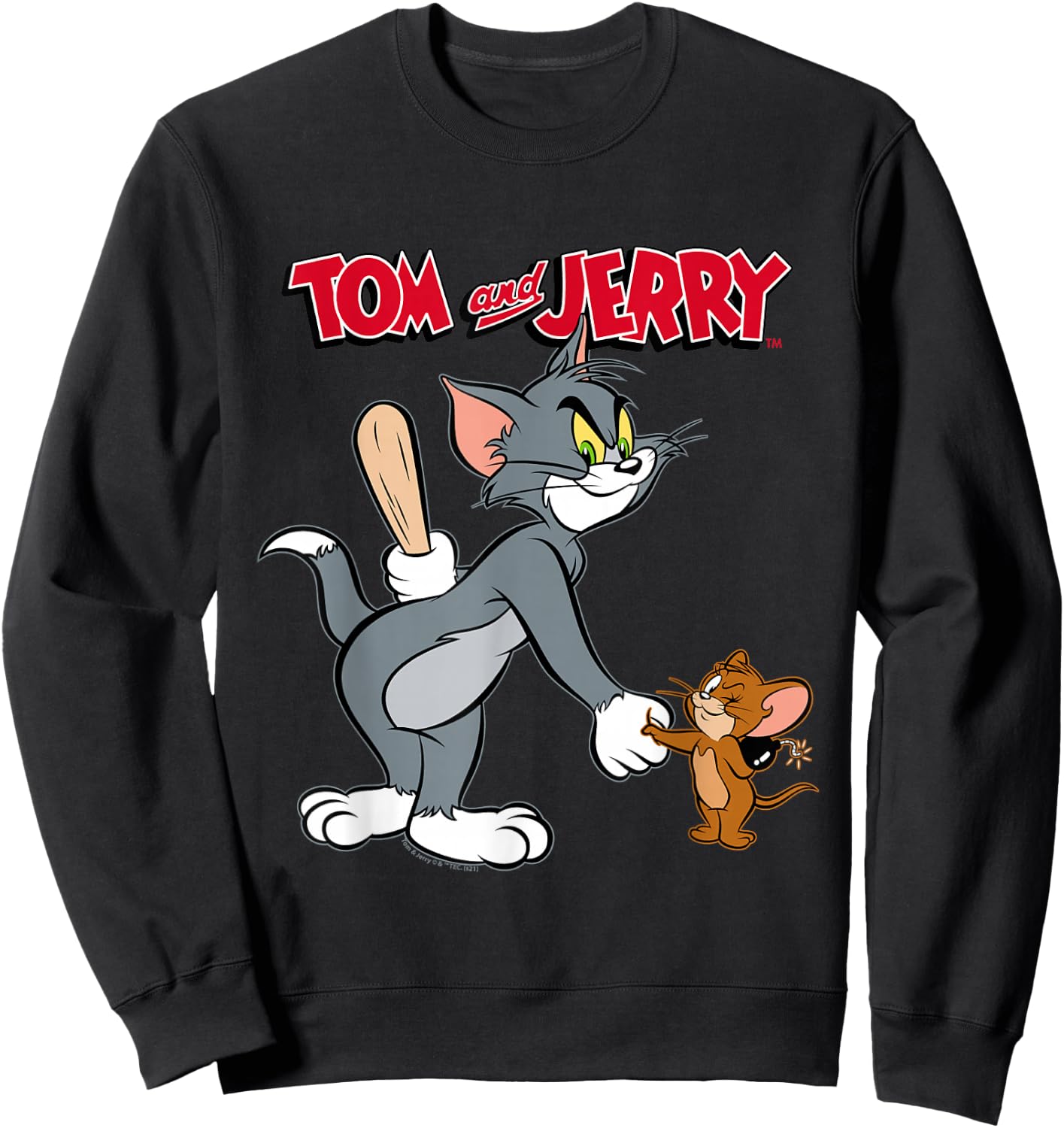 Tom and Jerry Hand Shake Sweatshirt - Sweatshirt | Black