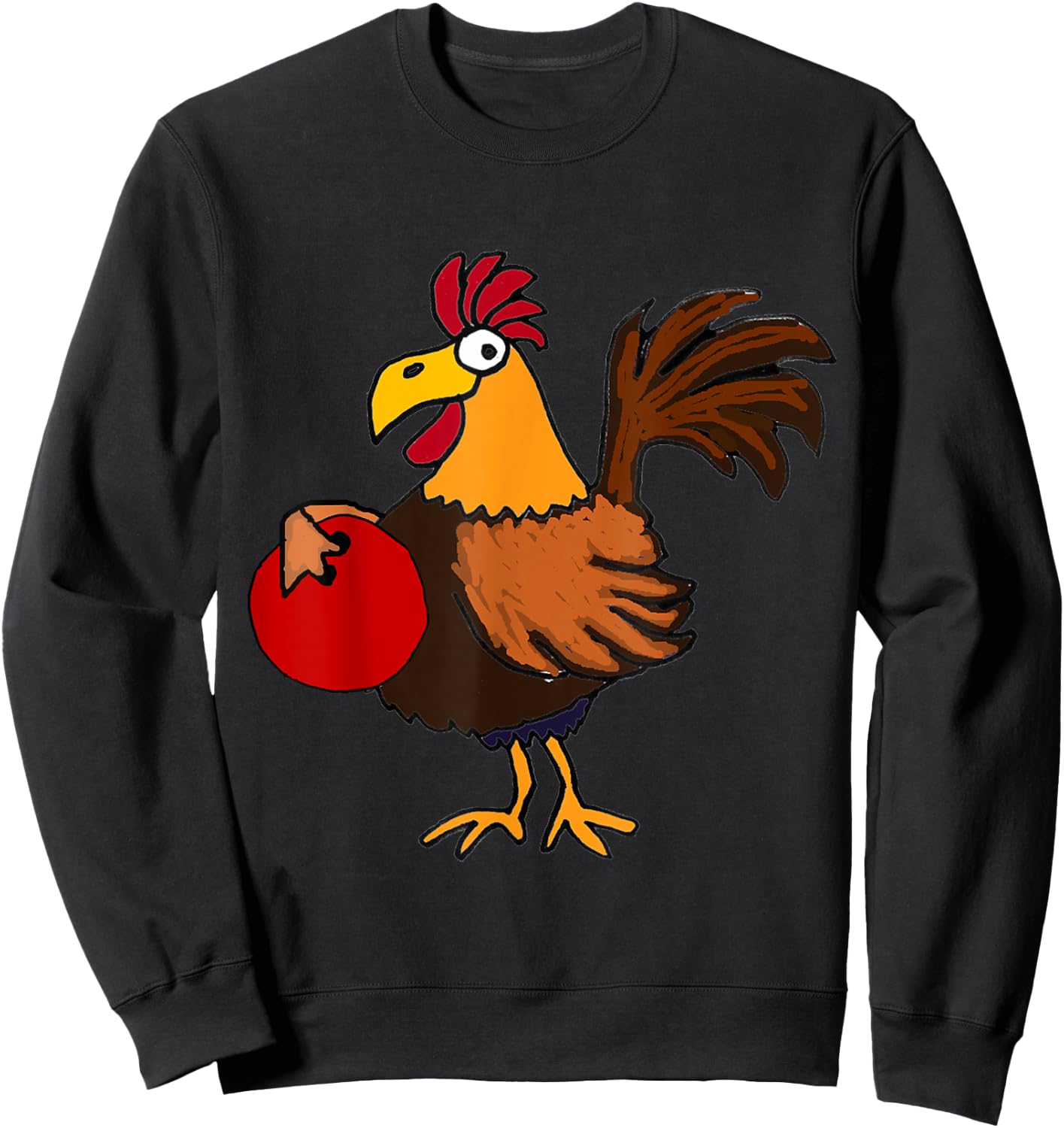SmileteesSports Funny Rooster Bowling Sweatshirt - Sweatshirt | Black