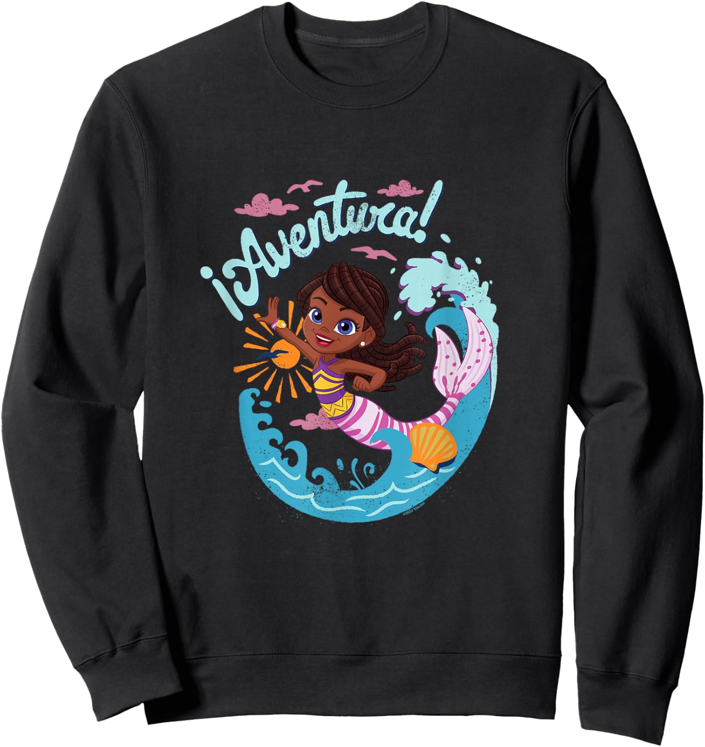 Santiago of the Seas ¡Aventura! Mermaid Lorelai Shot Vintage Sweatshirt - Sweatshirt | Black