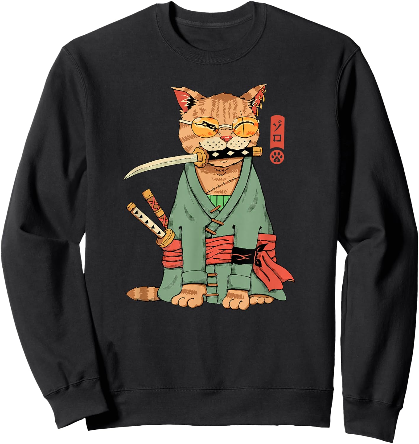 Zoro Cat Warrior Sweatshirt - Sweatshirt | Black