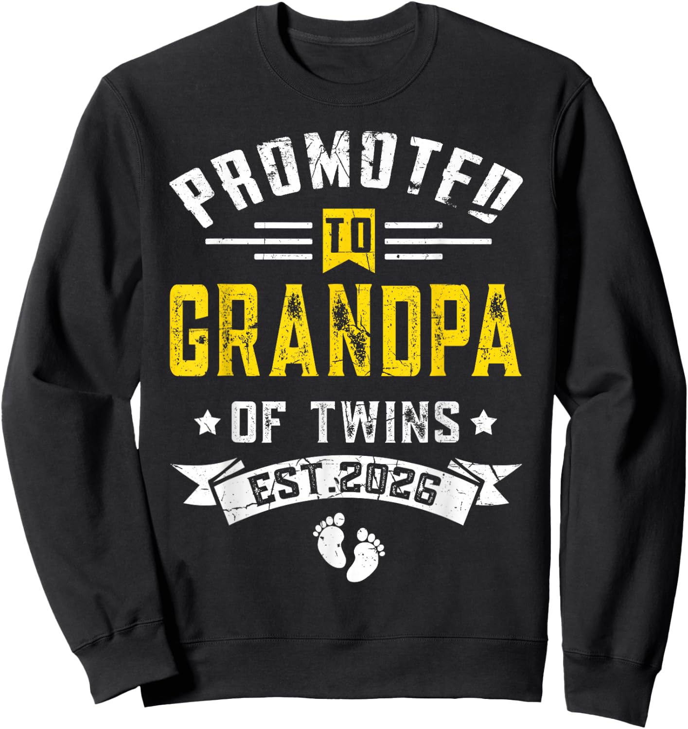 Promoted To Grandpa Of Twins Est. 2026 Sweatshirt - Sweatshirt | Black
