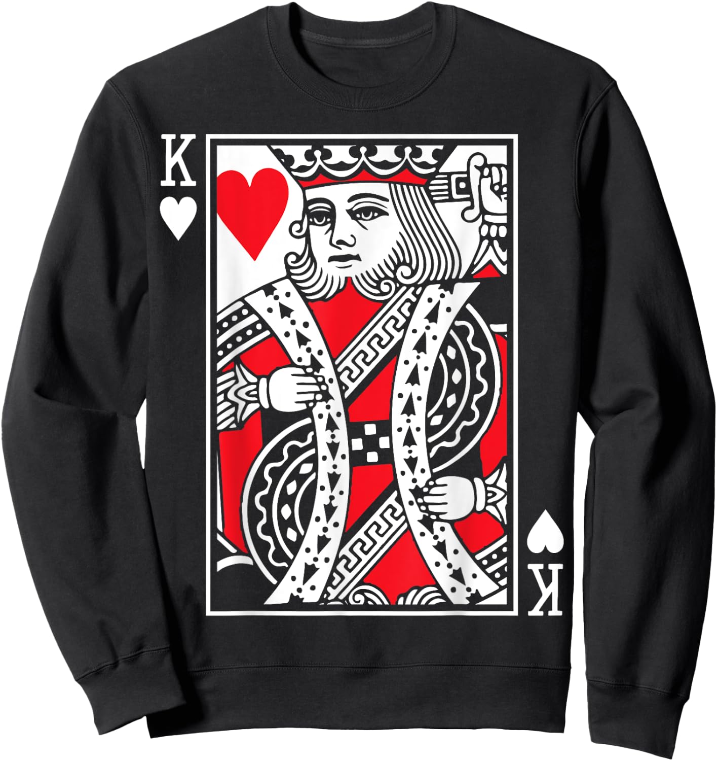King of Hearts - Poker Cards Costume (Queen Available). Sweatshirt - Sweatshirt | Black