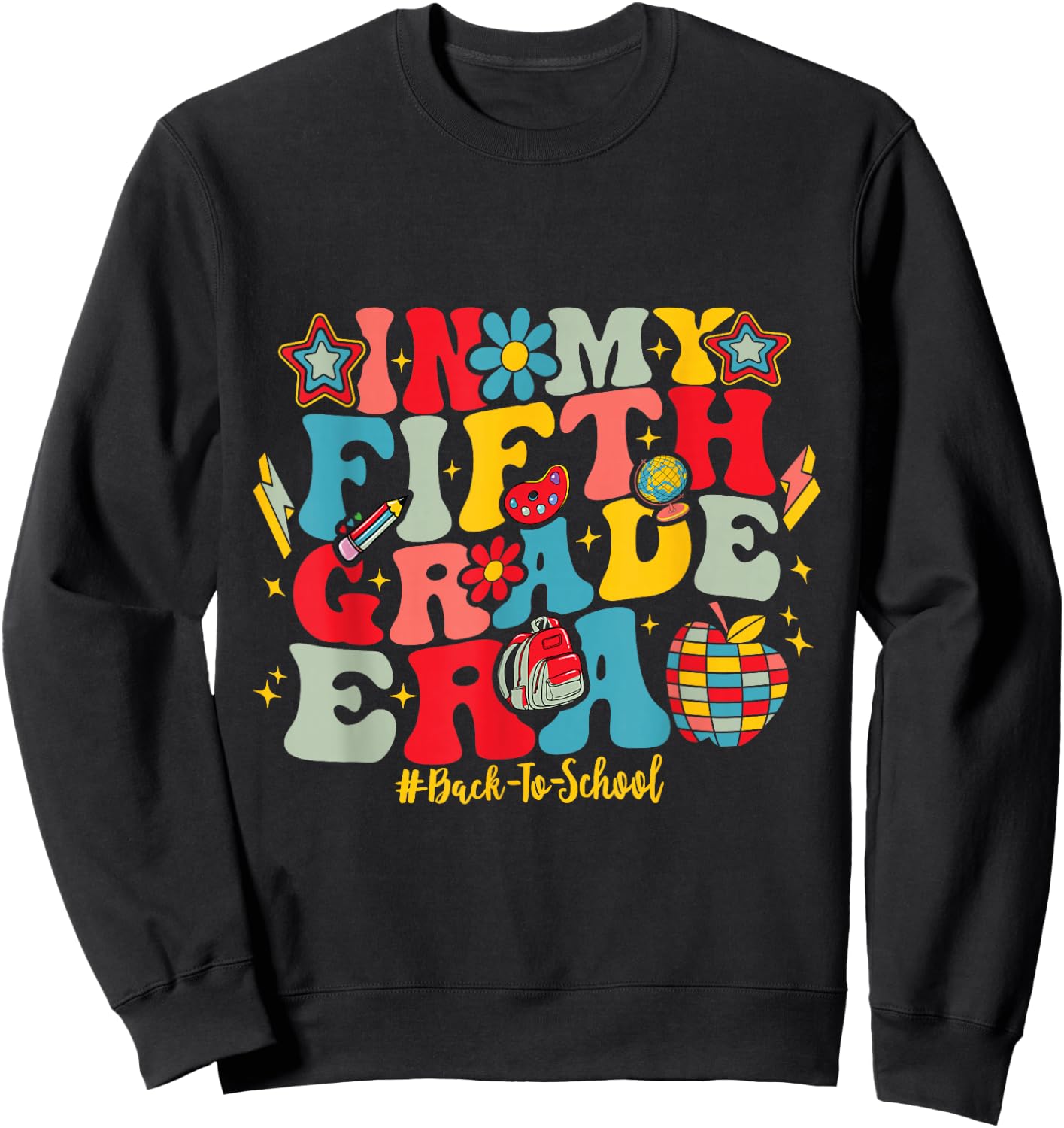 In My Fifth Grade Era 5th Grade Back To School Teacher Kids Sweatshirt - Sweatshirt | Black