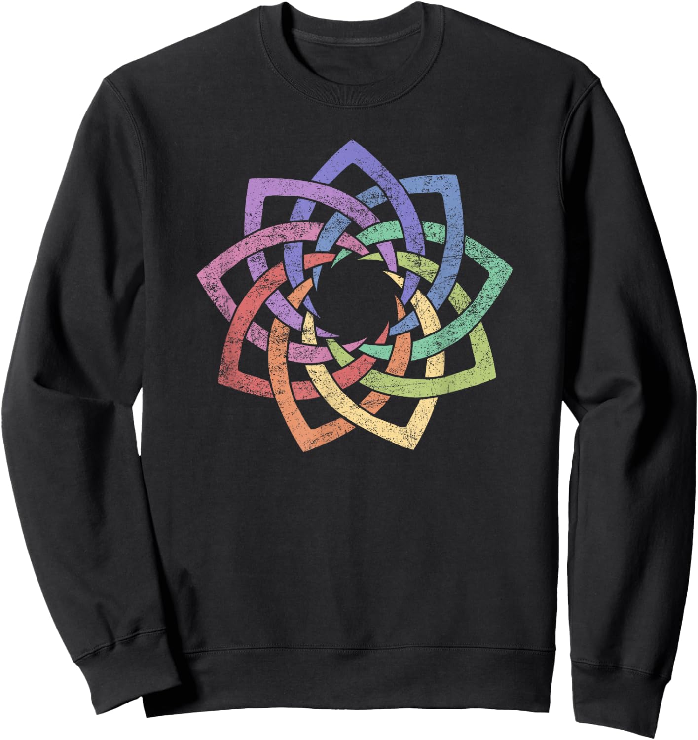 Woven in Unity Nine Pointed Star - Vintage Style Baha'i top Sweatshirt - Sweatshirt | Black