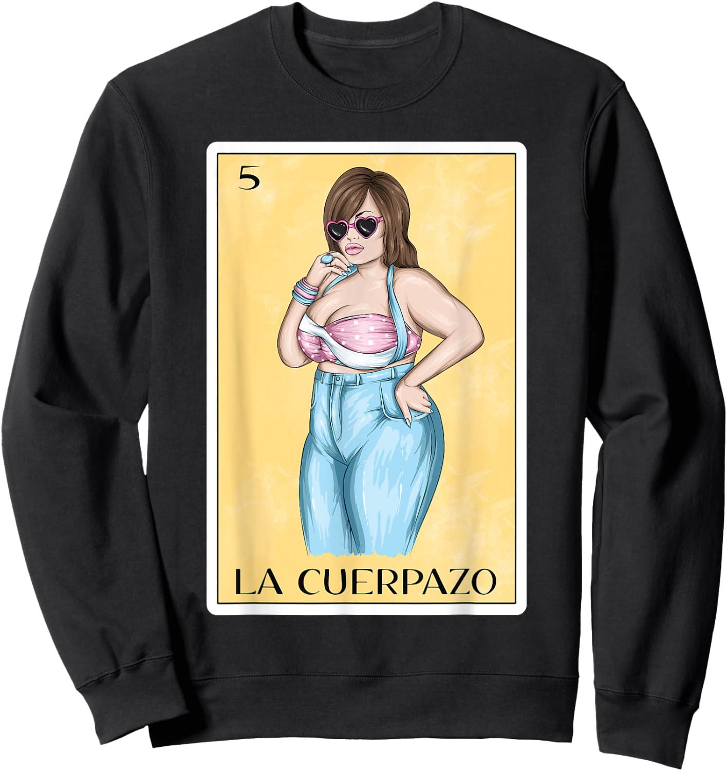 Funny Spanish-Mexican Bingo Gift Big Girls - La Cuerpazo Sweatshirt - Sweatshirt | Black