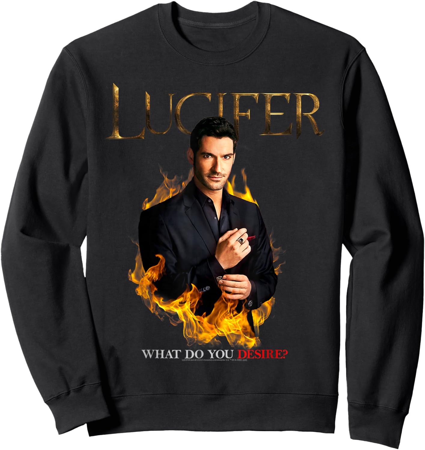 Lucifer What Do You Desire? , black Sweatshirt - Sweatshirt | Black