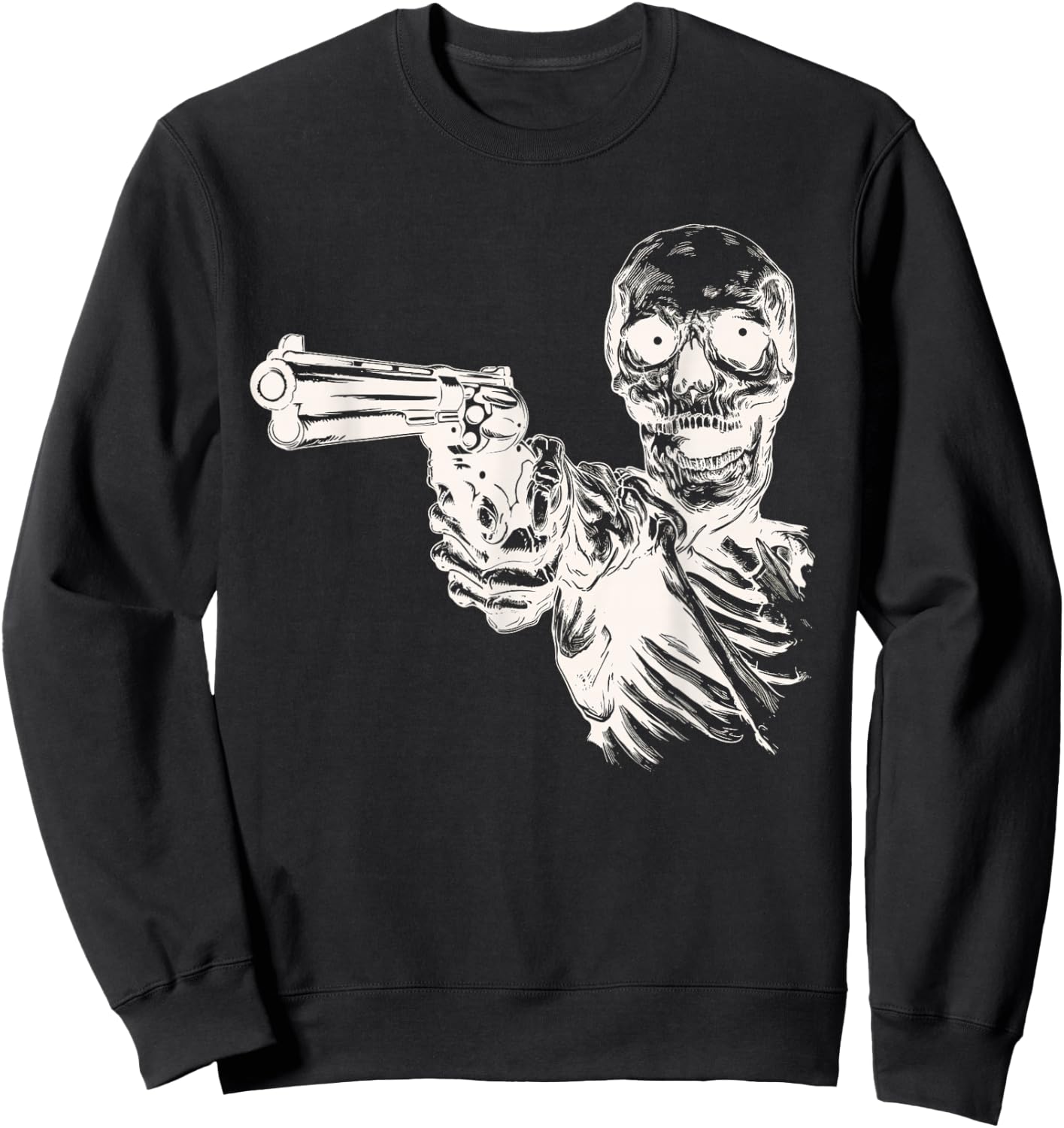 Cool skeleton with pistol Sweatshirt - Sweatshirt | Black