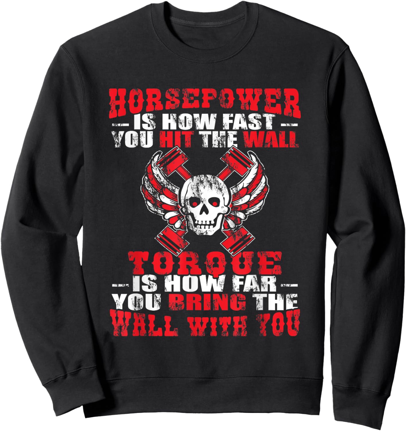 Diesel Mechanic T Shirts Funny Horsepower Torque Shirt Sweatshirt - Sweatshirt | Black