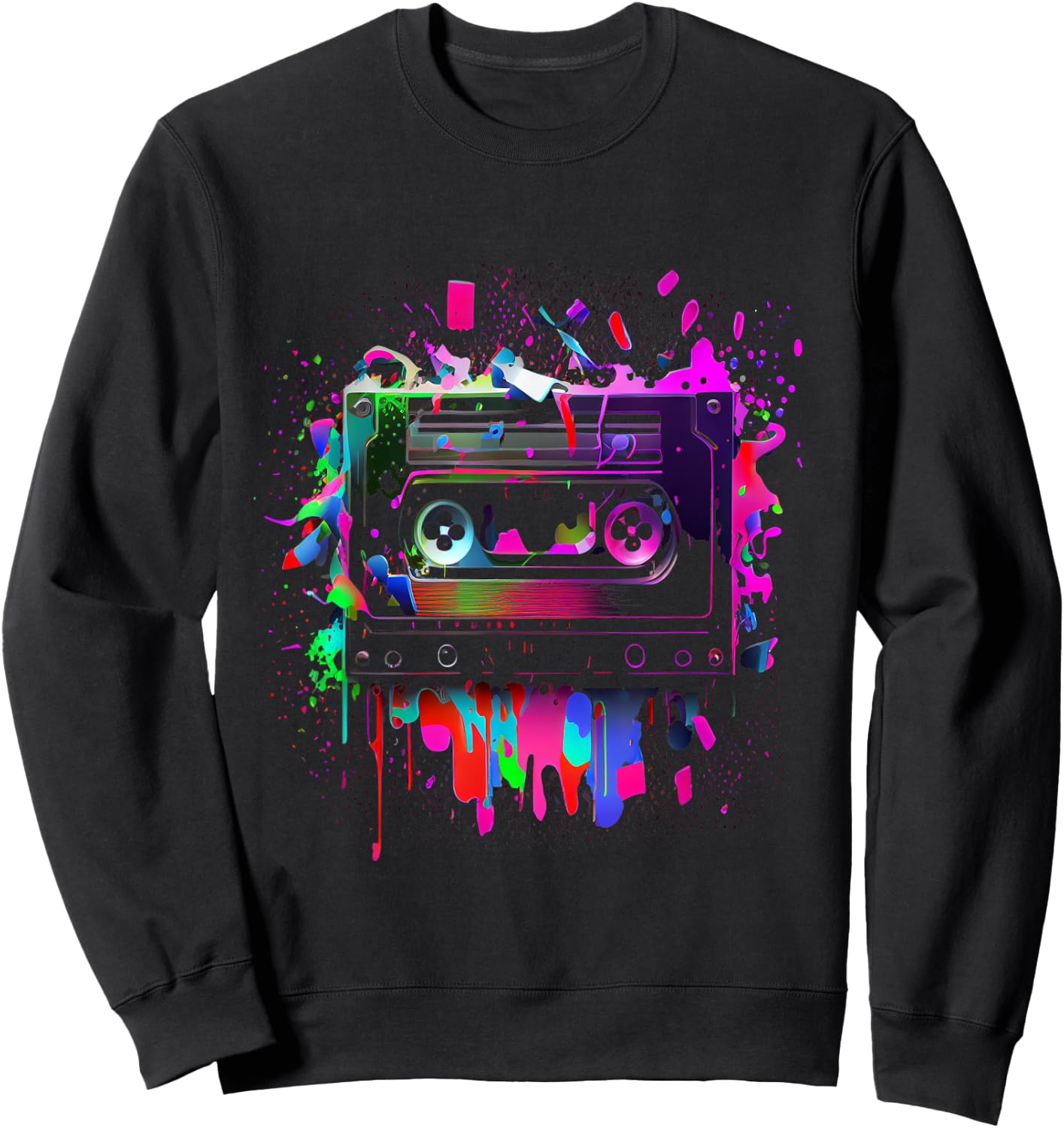 80er 90er Jahre Retro Party Verkleidung Kassette Tape Sweatshirt - Sweatshirt | Black