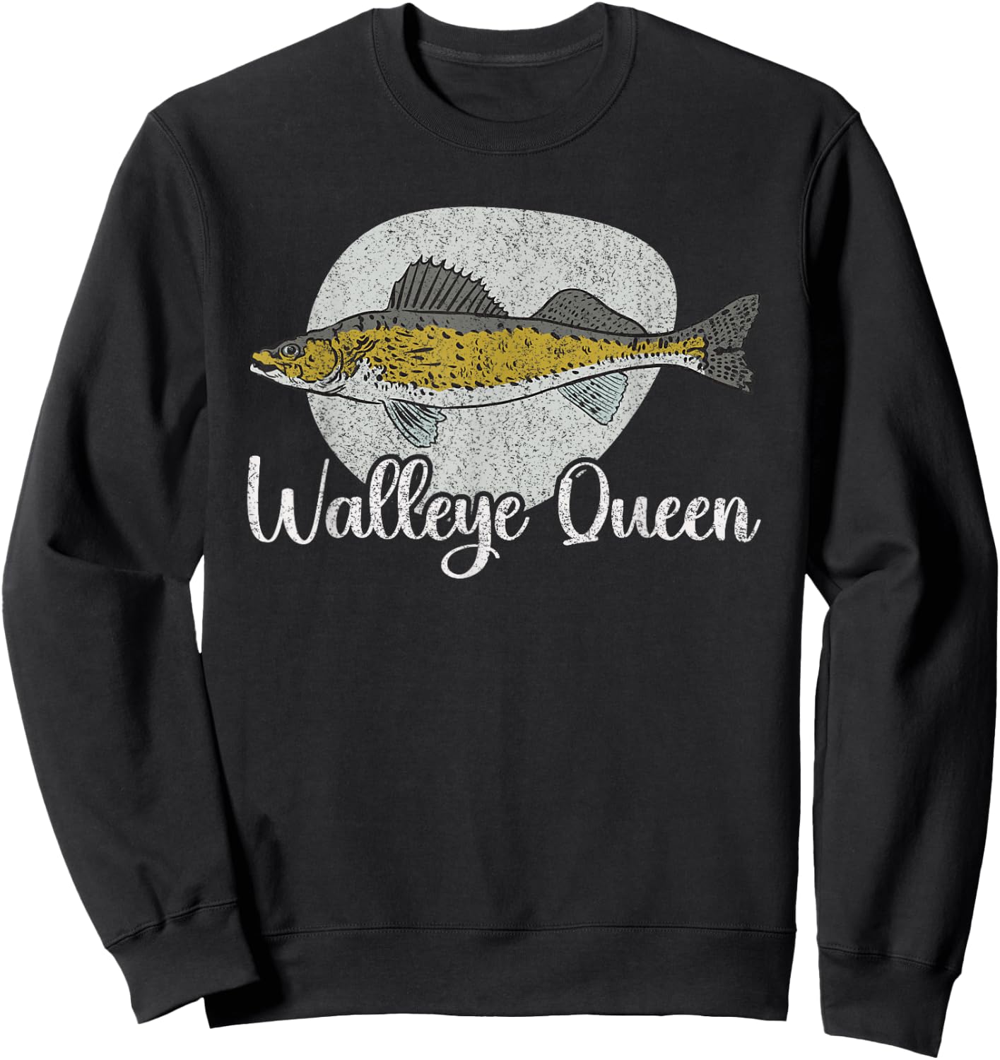 Funny Walleye Queen Fishing Fish Mom Bait Fishing Sweatshirt - Sweatshirt | Black