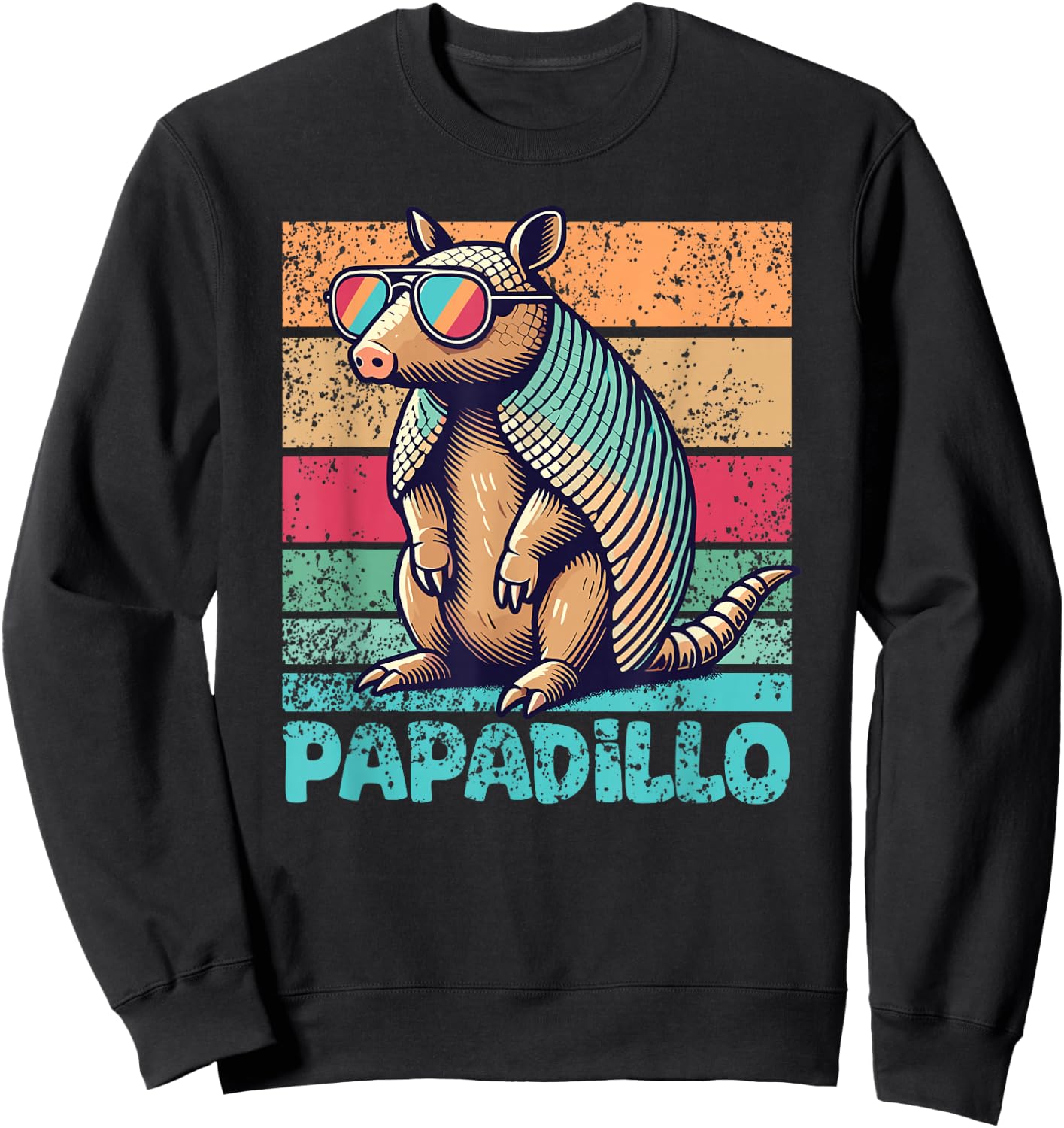 Papadillo Father's Day Best Dad Armadillo Sweatshirt - Sweatshirt | Black