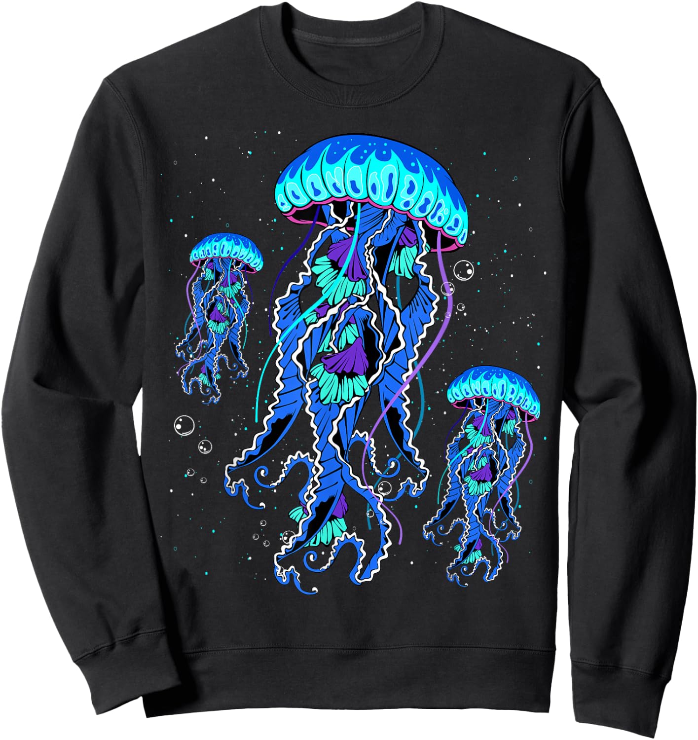Jellyfish Medusa Jellies Blue Marine Sea Ocean Diver Surfer , black Sweatshirt - Sweatshirt | Black