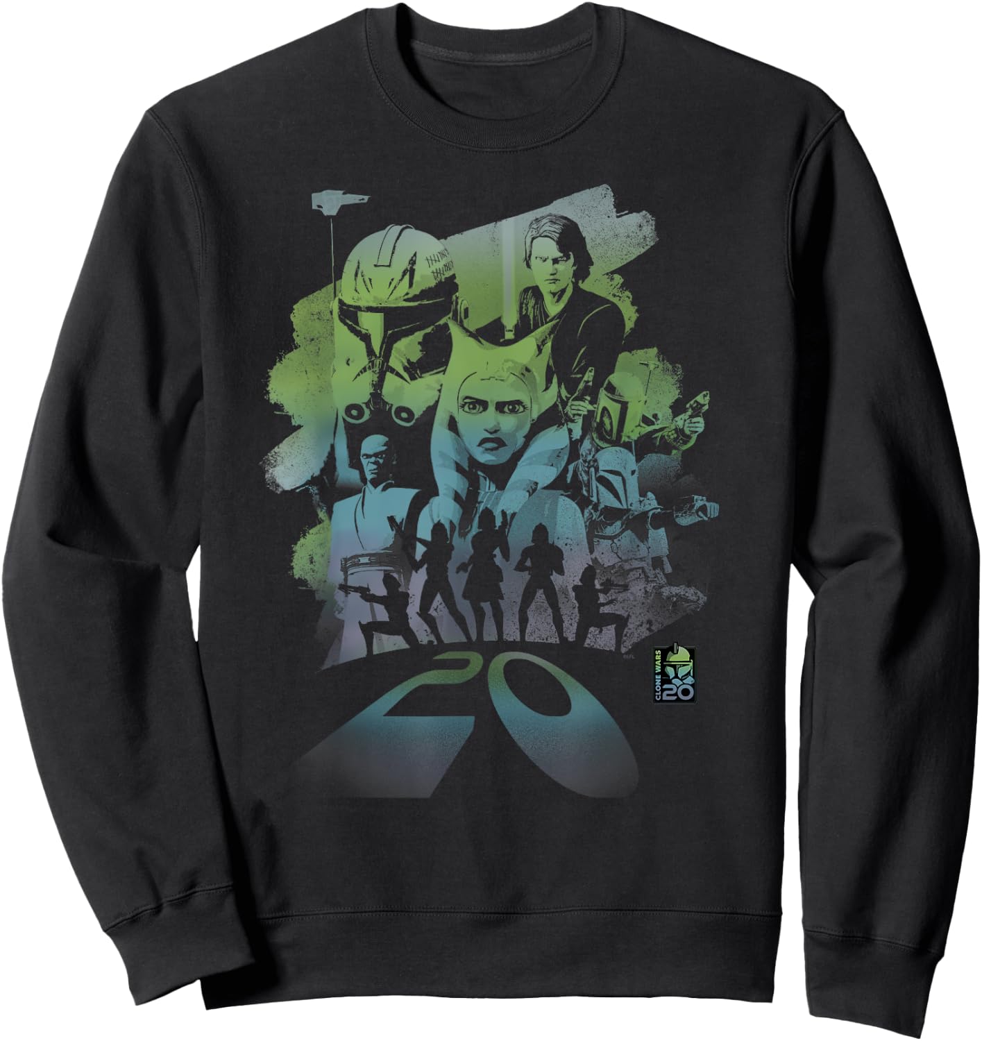 Star Wars Clone Wars 20th Anniversary Ahsoka and Captain Rex Sweatshirt - Sweatshirt | Black