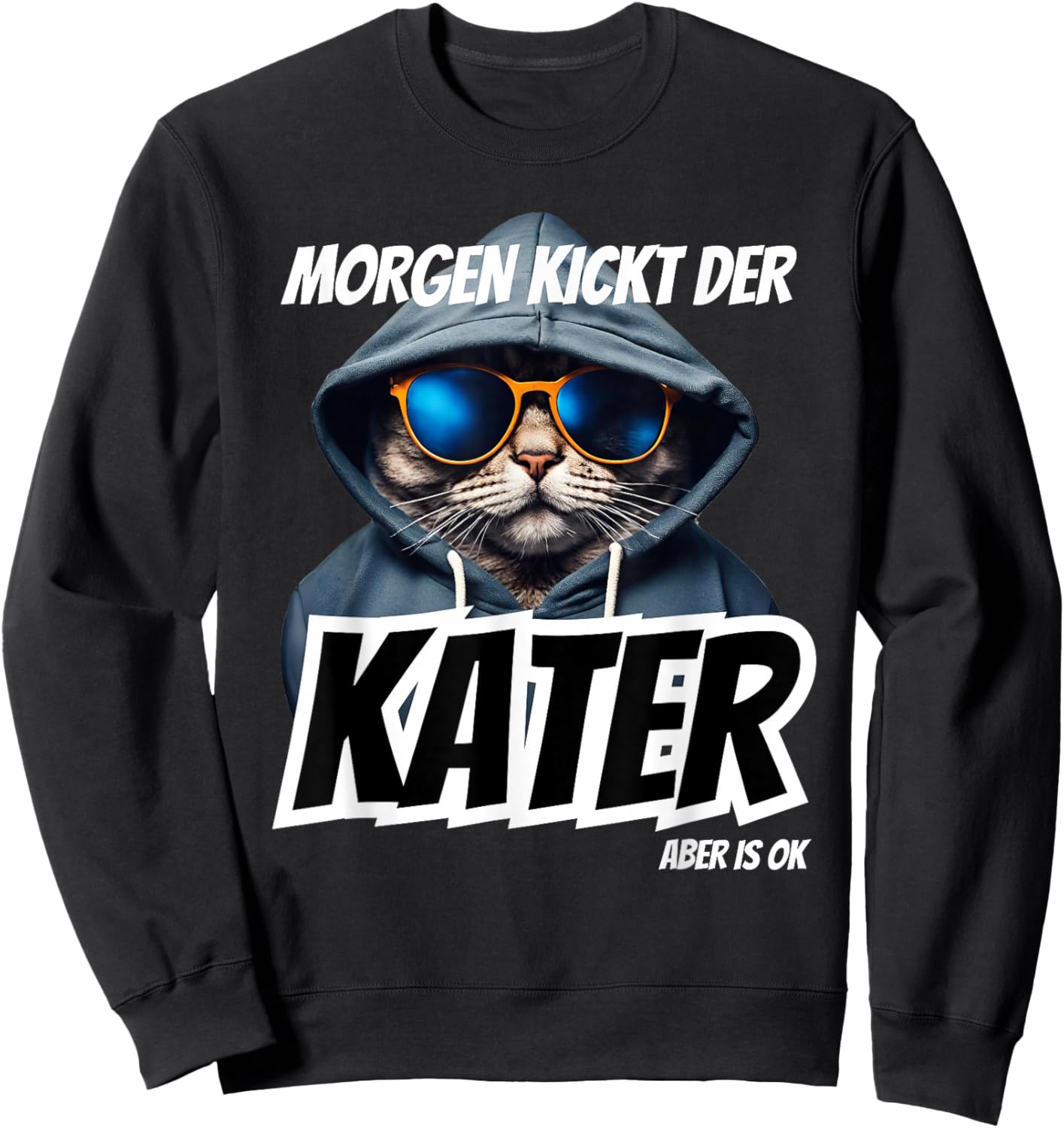 Morgen Kickt der Kater Malle Party Summer with Julian Apres , black Sweatshirt - Sweatshirt | Black