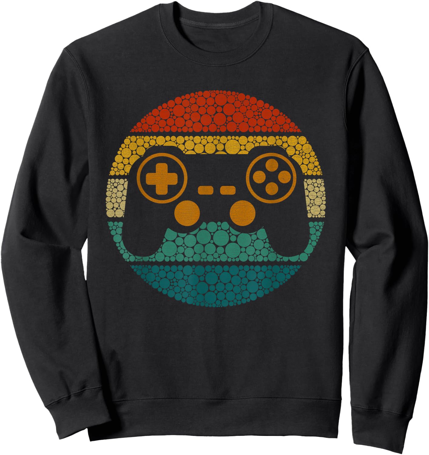 Retro Polka Dots Gaming Controller Video Gamers Dot Day Boys Sweatshirt - Sweatshirt | Black