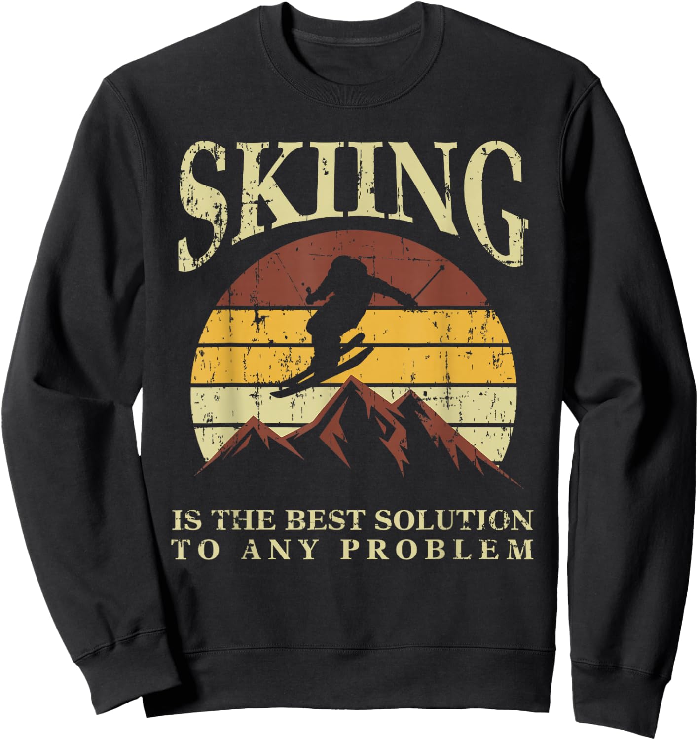 Funny Skiing Ski Skiier Winter Sports Enthusiast Gag Outfit Sweatshirt - Sweatshirt | Black