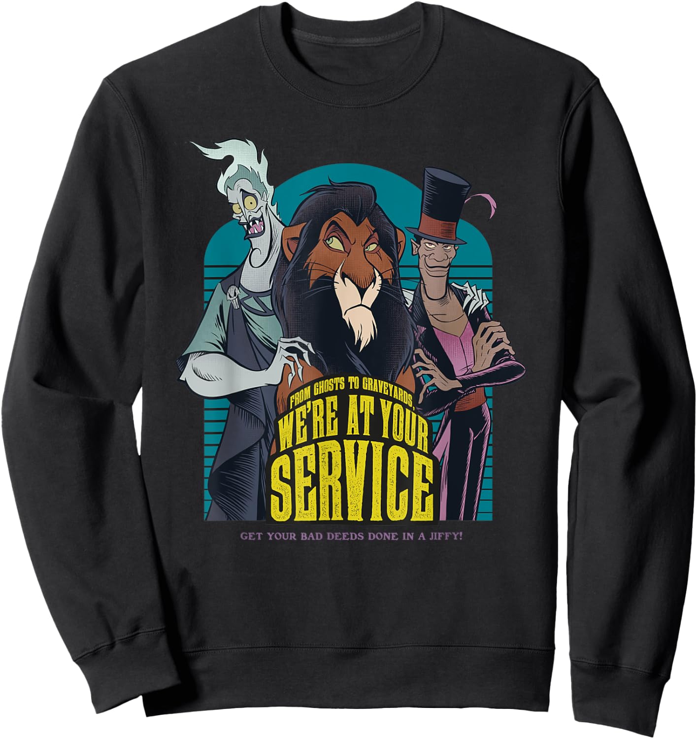 Villains Scar Hades Doctor Facilier Poster , Black, S Sweatshirt - Sweatshirt | Black