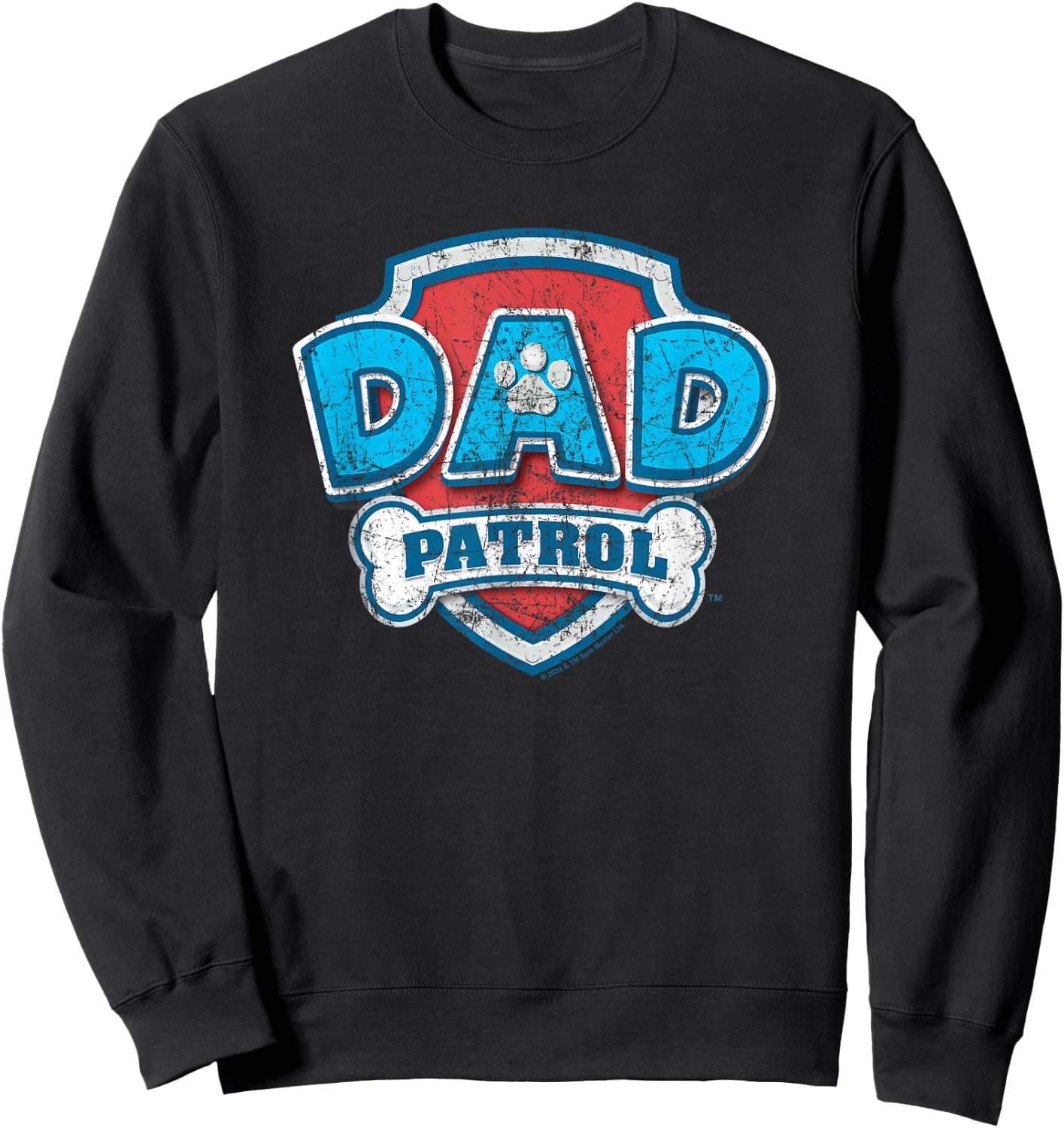 Paw Patrol Father's Day Dad Patrol , Black, S Sweatshirt - Sweatshirt | Black