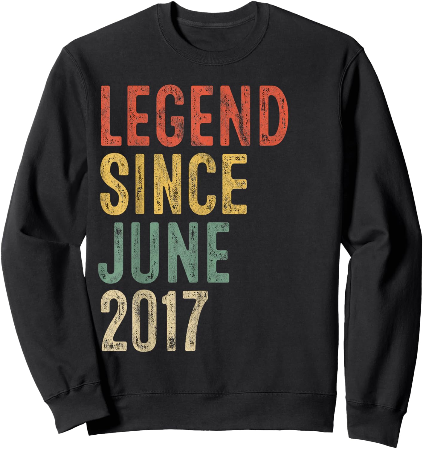 Legend Since June 2017 9th Birthday Boy Girl 9 Year Old Sweatshirt - Sweatshirt | Black