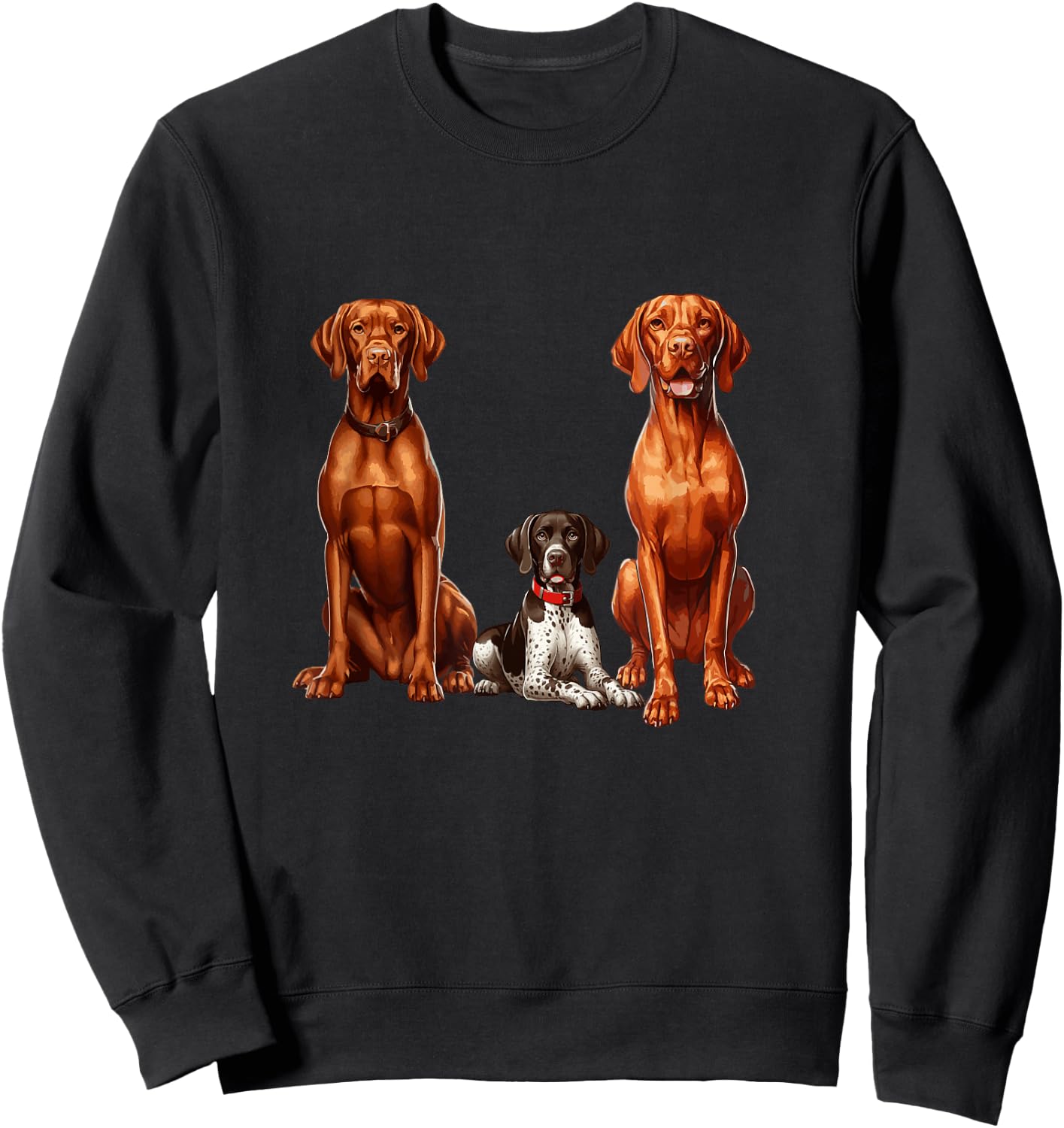 Vizsla and German Shorthaired Pointer Dogs & Puppy Sweatshirt - Sweatshirt | Black