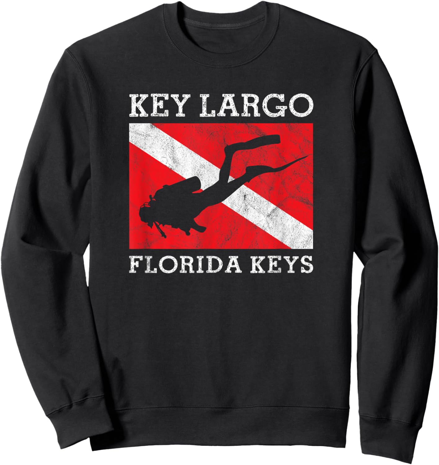 Key Largo Florida Scuba Dive Flag Souvenir Sweatshirt - Sweatshirt | Black
