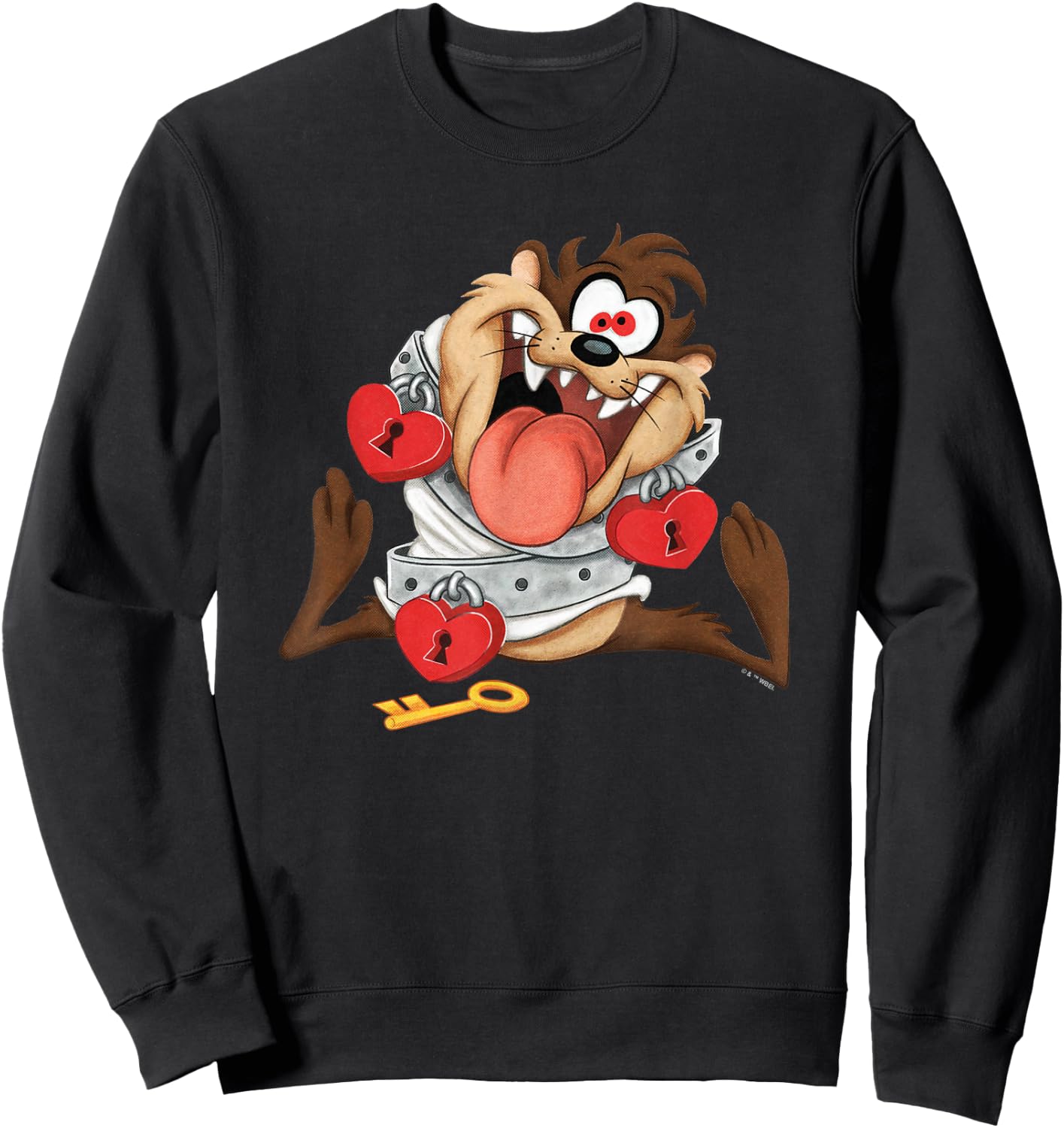 Looney Tunes Valentine's Day Taz Tied Up with Love Sweatshirt - Sweatshirt | Black
