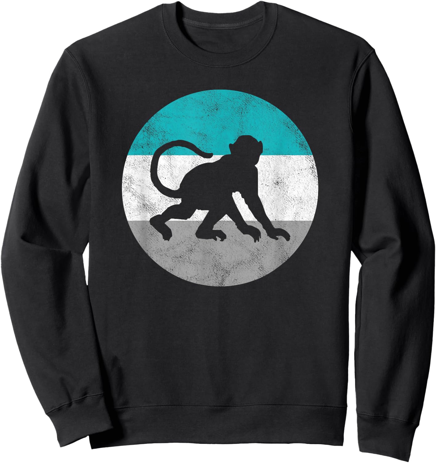 Monkey Retro Gift Women Boys & Girls Sweatshirt - Sweatshirt | Black