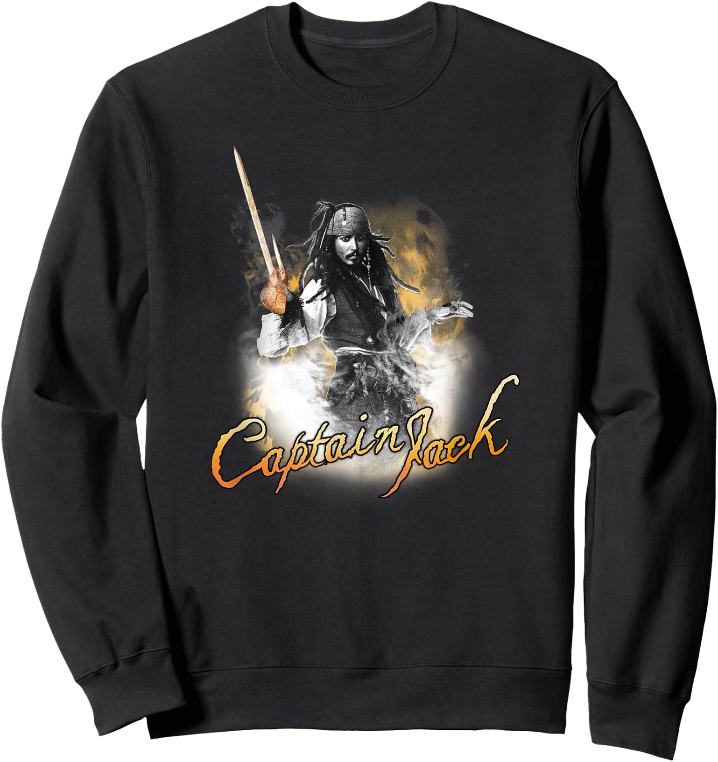 Disney Pirates of the Caribbean Captain Jack Poster Sweatshirt - Sweatshirt | Black