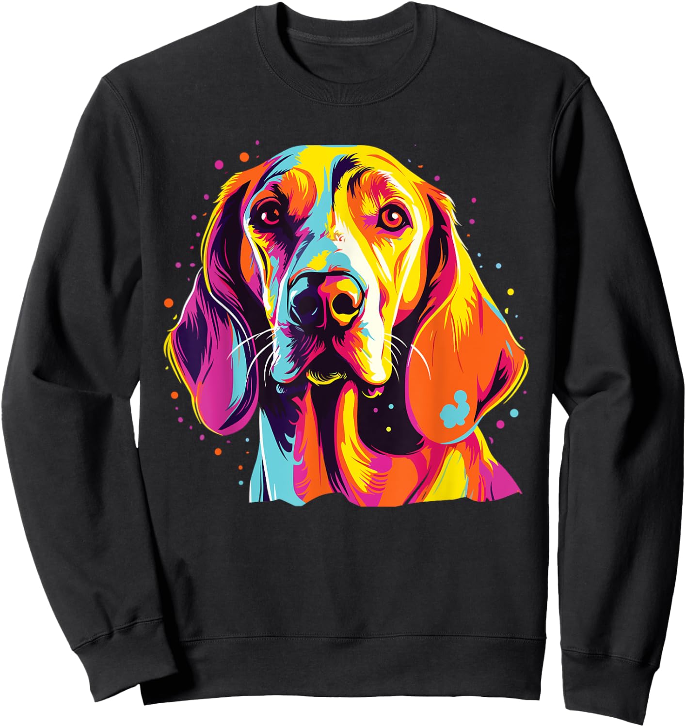 Watercolor Colorful English Foxhound Dog Sweatshirt - Sweatshirt | Black