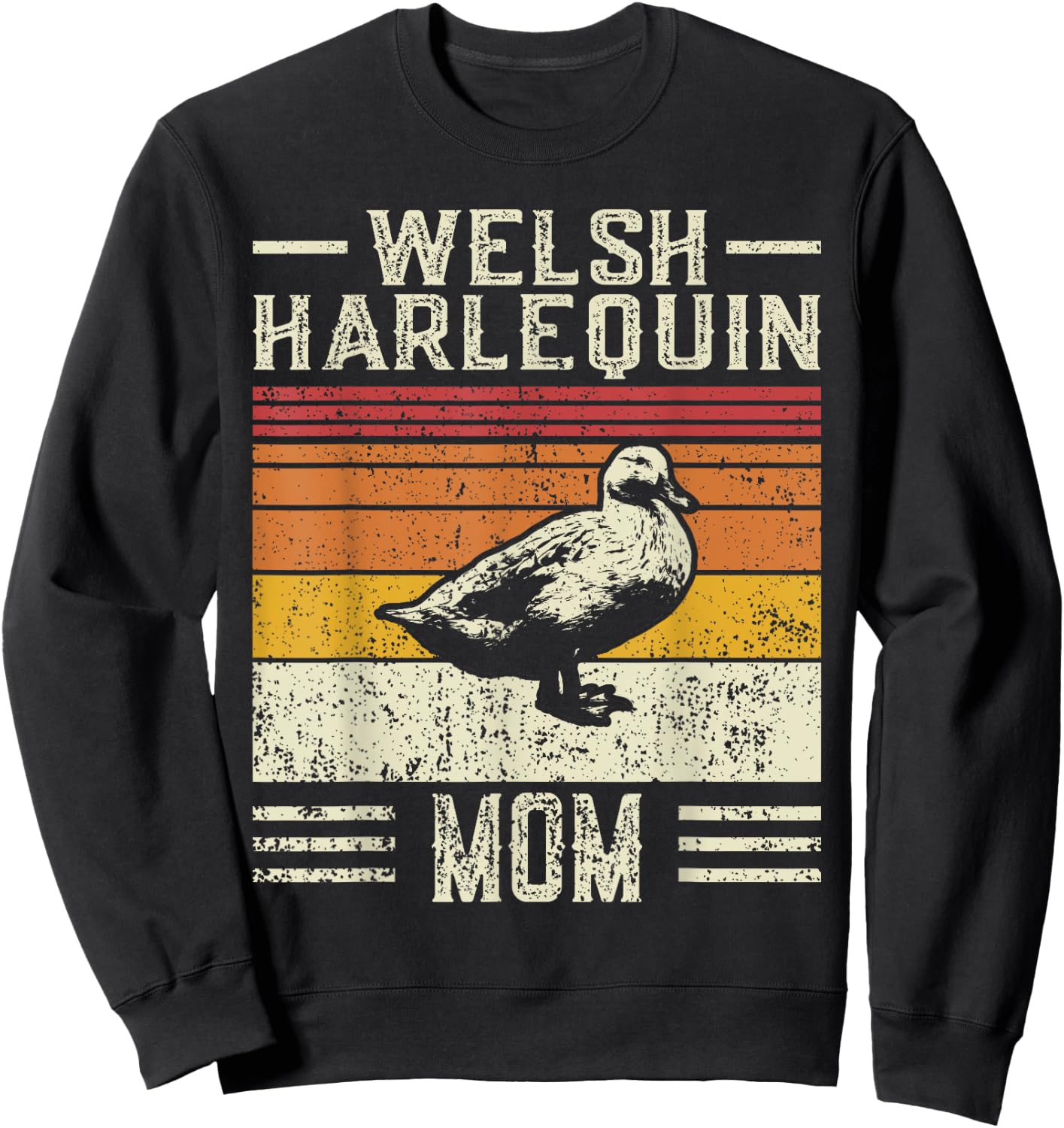 Best Duck Mom Women - Vintage Welsh Harlequin Sweatshirt - Sweatshirt | Black
