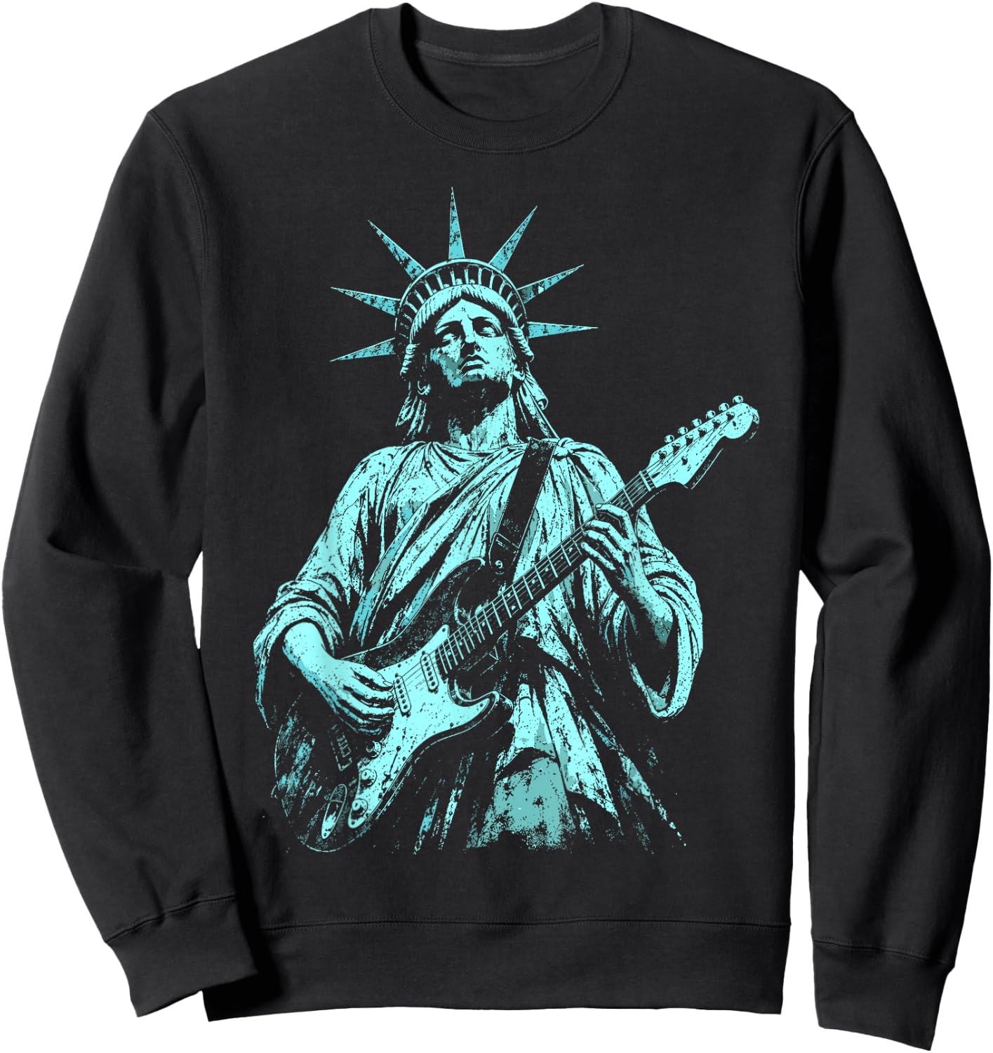 4th of July Statue of Liberty Guitar 1776 2026 Sweatshirt - Sweatshirt | Black