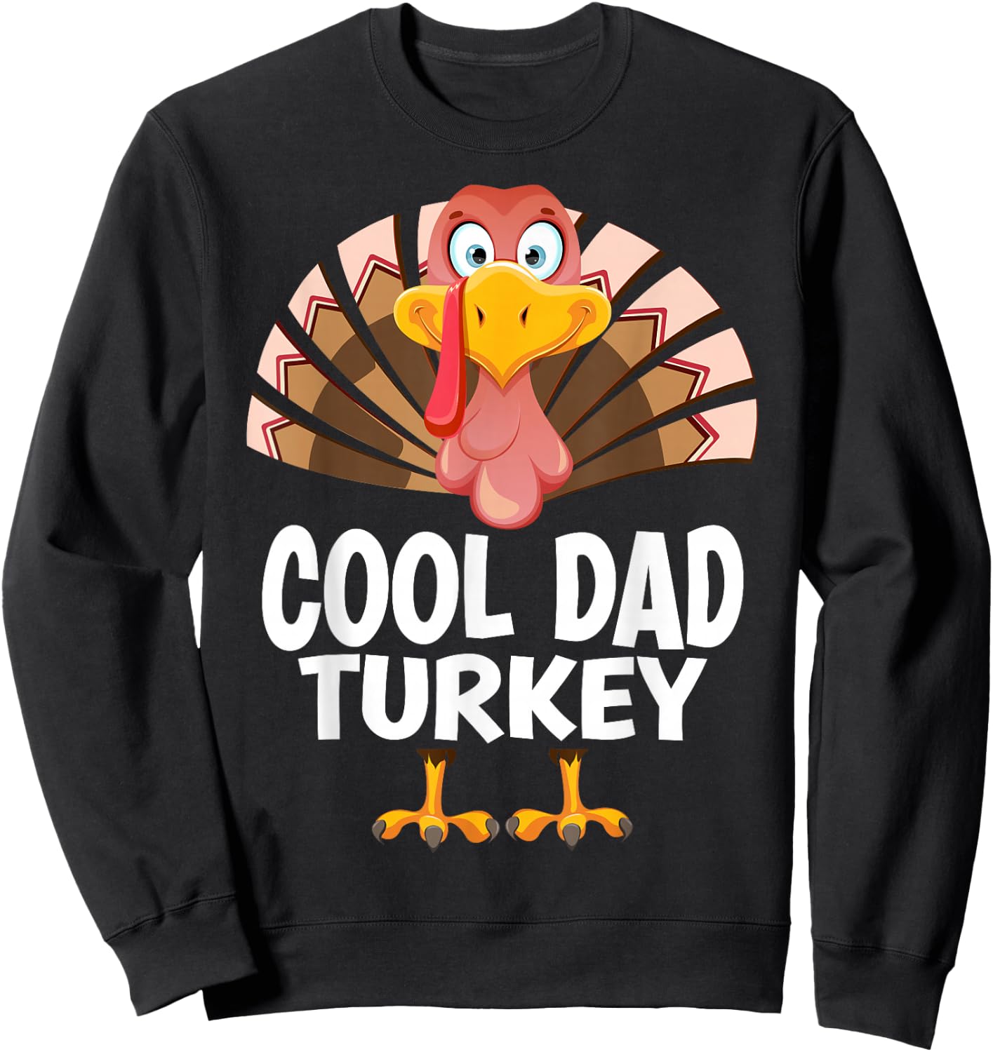 Thanksgiving Cool Dad Turkey Matching Pajama Sweatshirt - Sweatshirt | Black