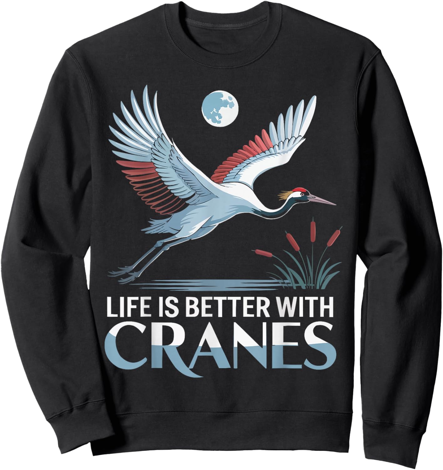 Sandhill Crane Bird Lover Birdwatching Ornithology Birder Sweatshirt - Sweatshirt | Black