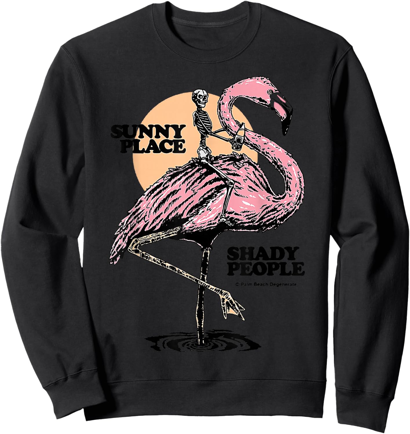 Flamingo Sunny Place Twenty People Sweatshirt - Sweatshirt | Black