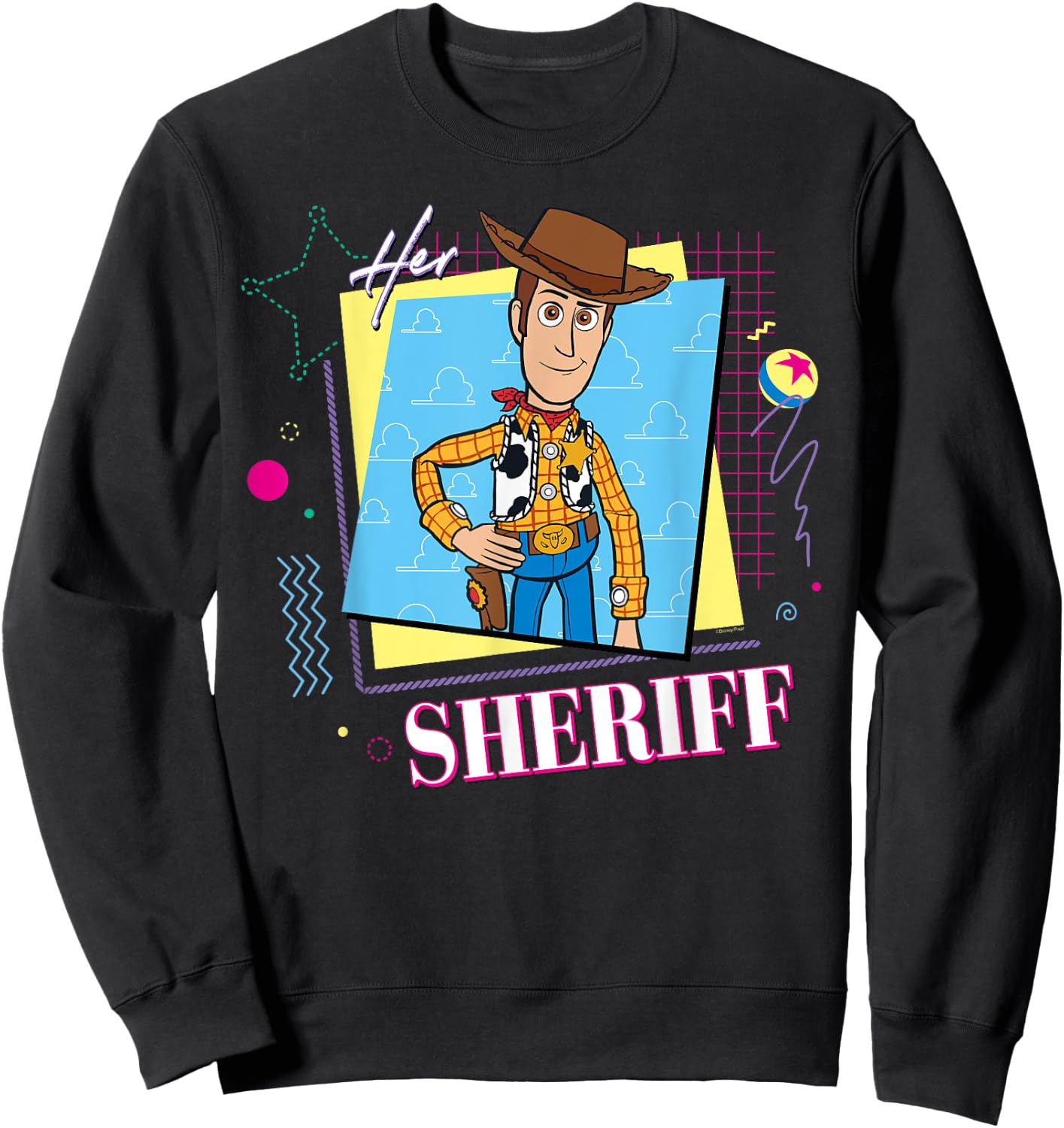 Disney and Pixar's Toy Story Couples Matching Her Sheriff , Black, S Sweatshirt - Sweatshirt | Black
